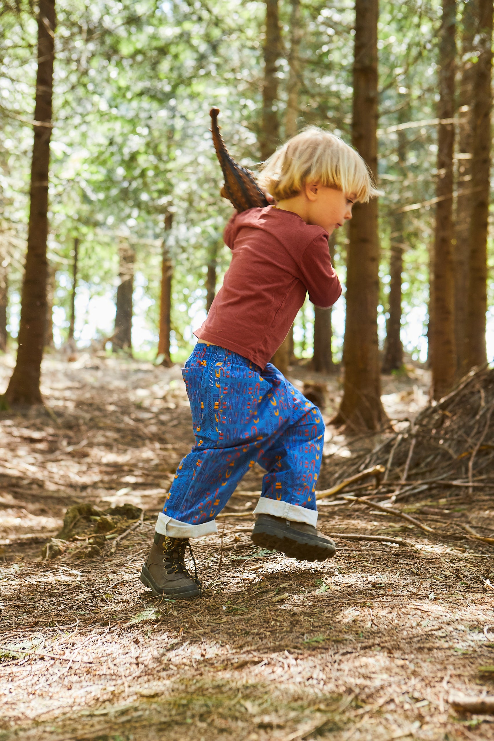 Kid's Trousers in 'Blue Skydive' 0-6yrs