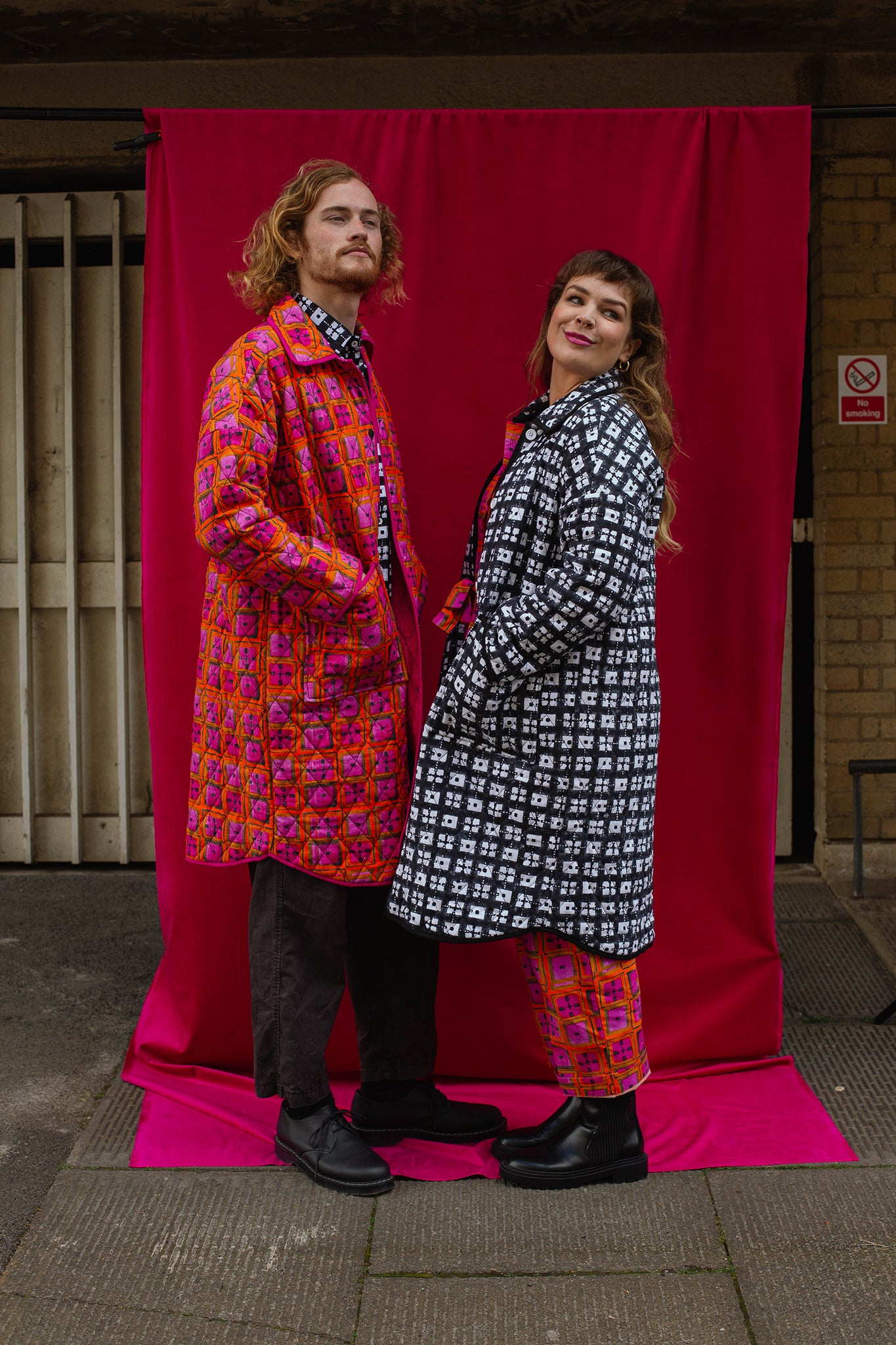 Long Quilted Overcoat in 'Divine & Conquer'