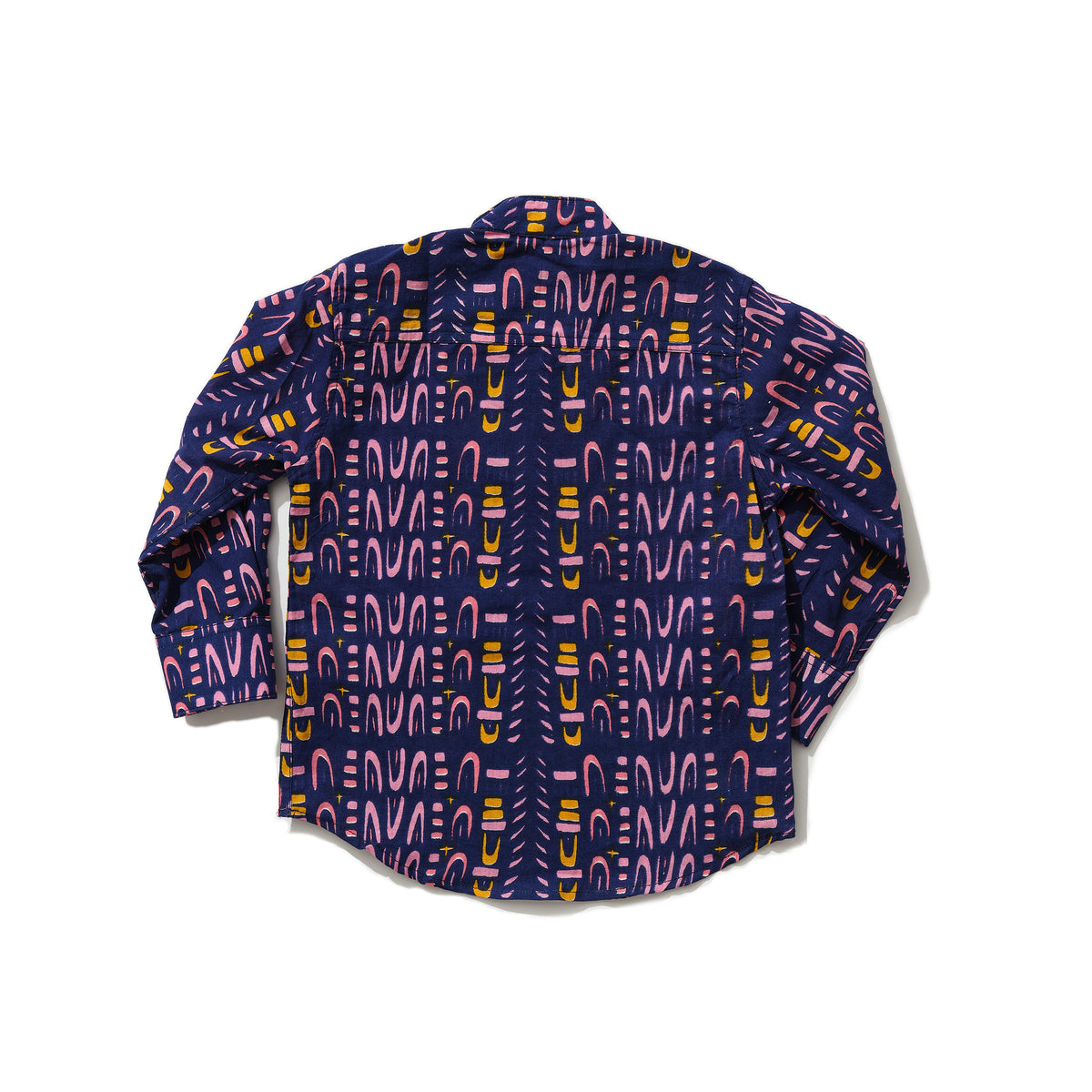 Indian Collar Shirt in 'Navy Skydive'