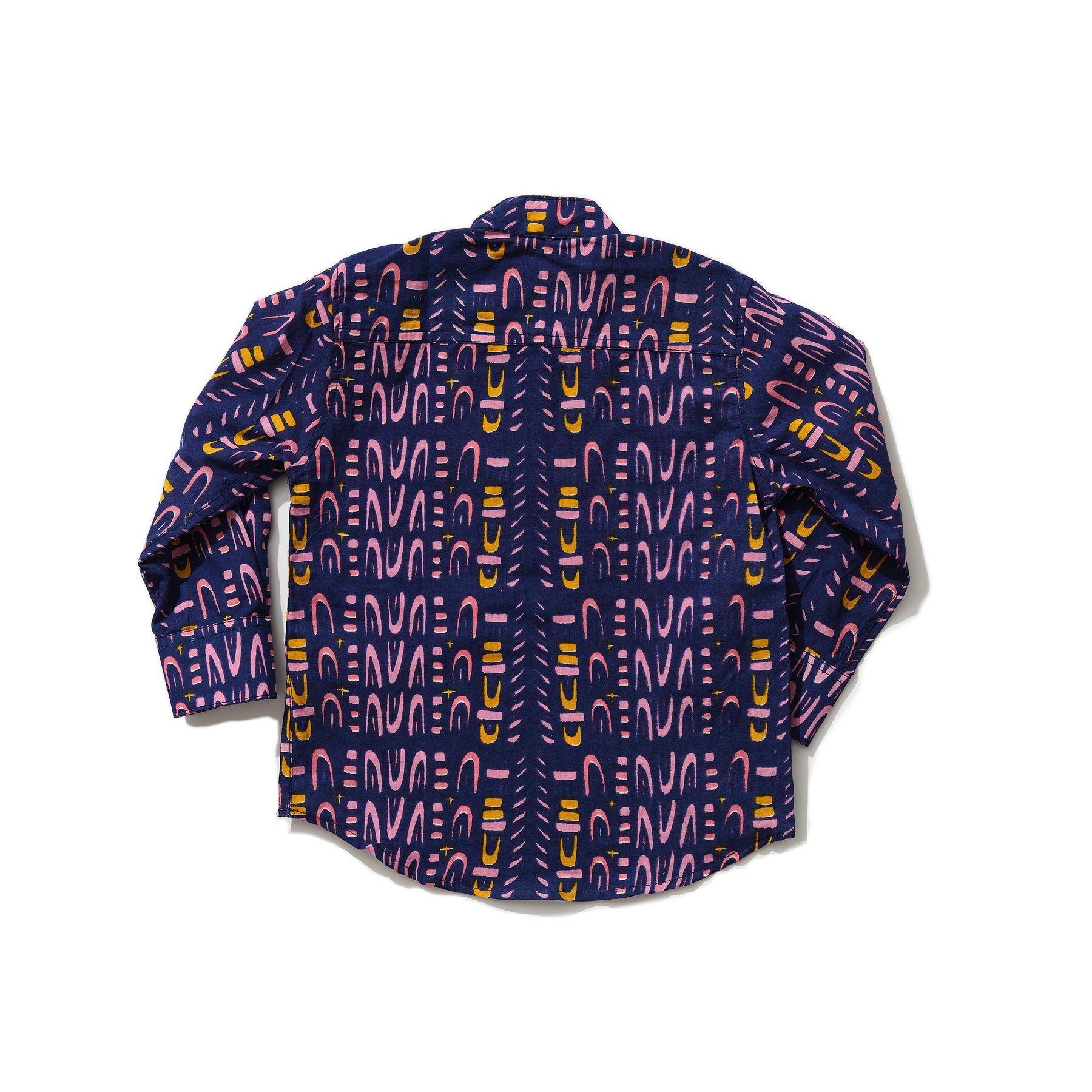 Indian Collar Shirt in 'Navy Skydive' 0-6yrs