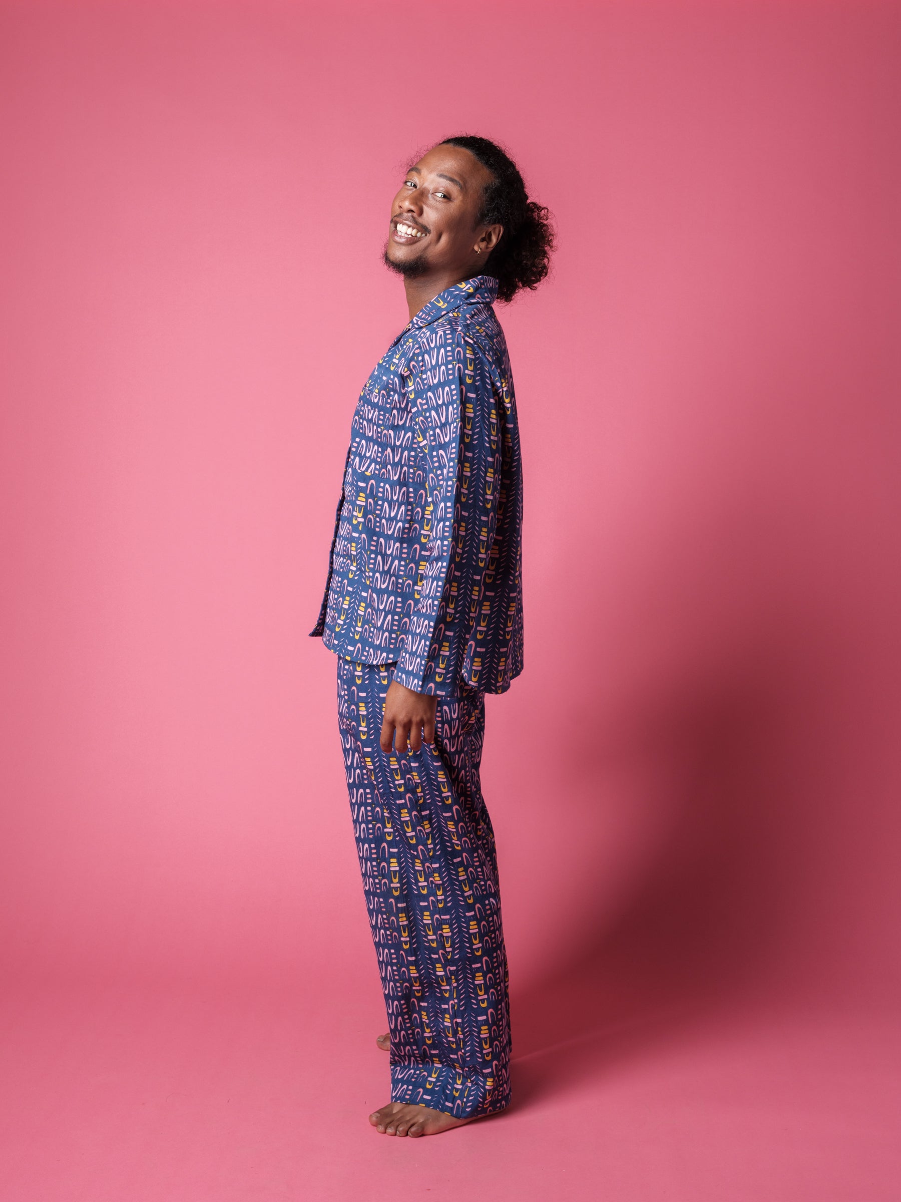 Unisex Pyjama Set in 'Navy Skydive'