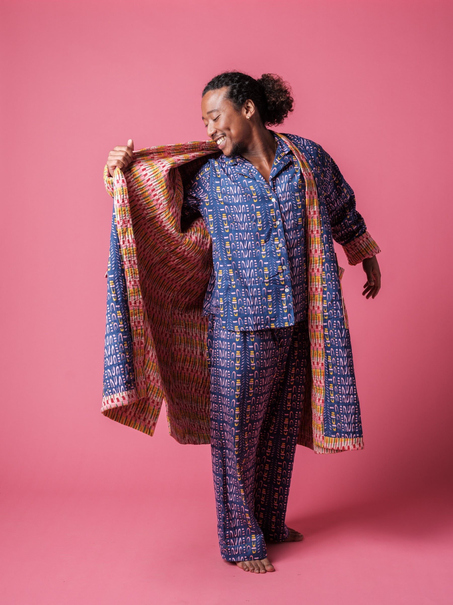 Unisex Pyjama Set in 'Navy Skydive'