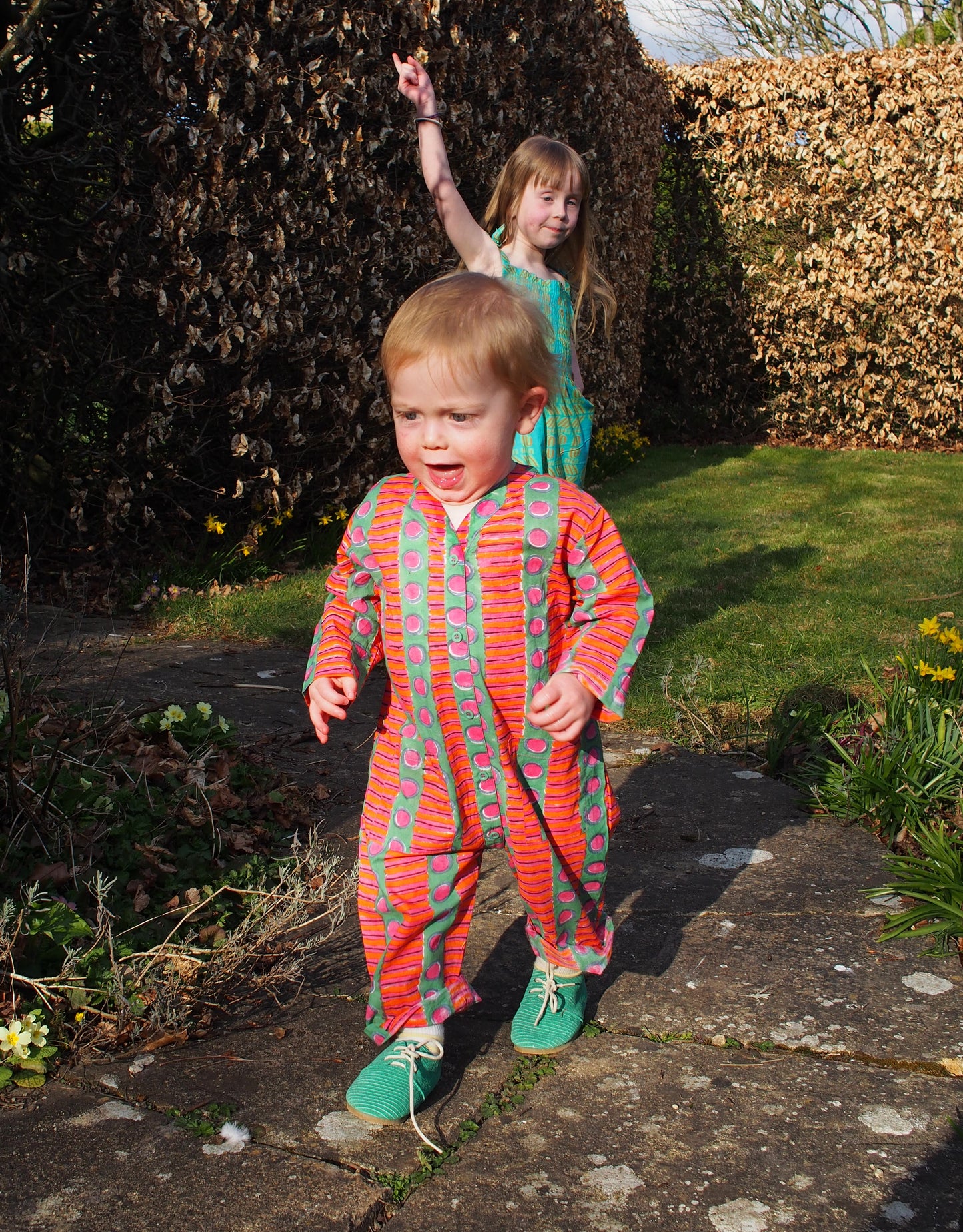 Kid's Playsuit in 'Orange Grove'