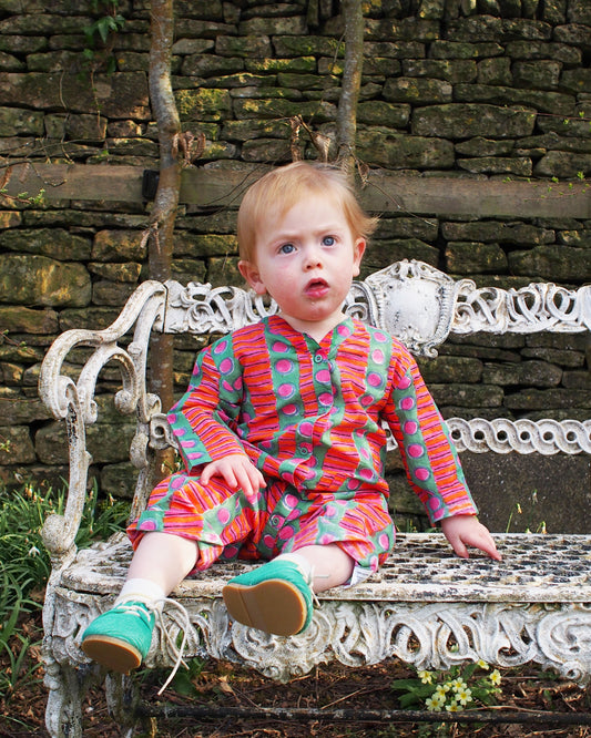 Kid's Playsuit in 'Orange Grove'