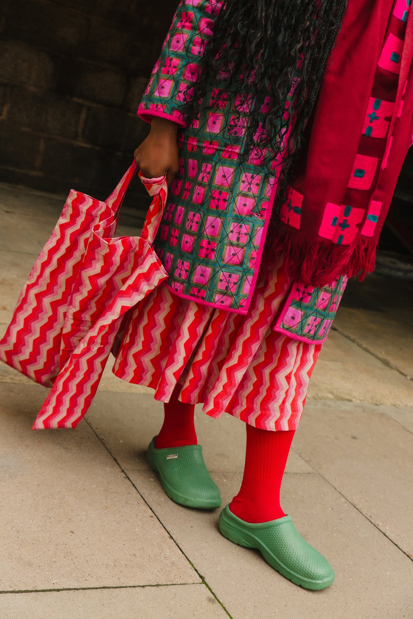 Wool Shawl in 'Burgundy Check'