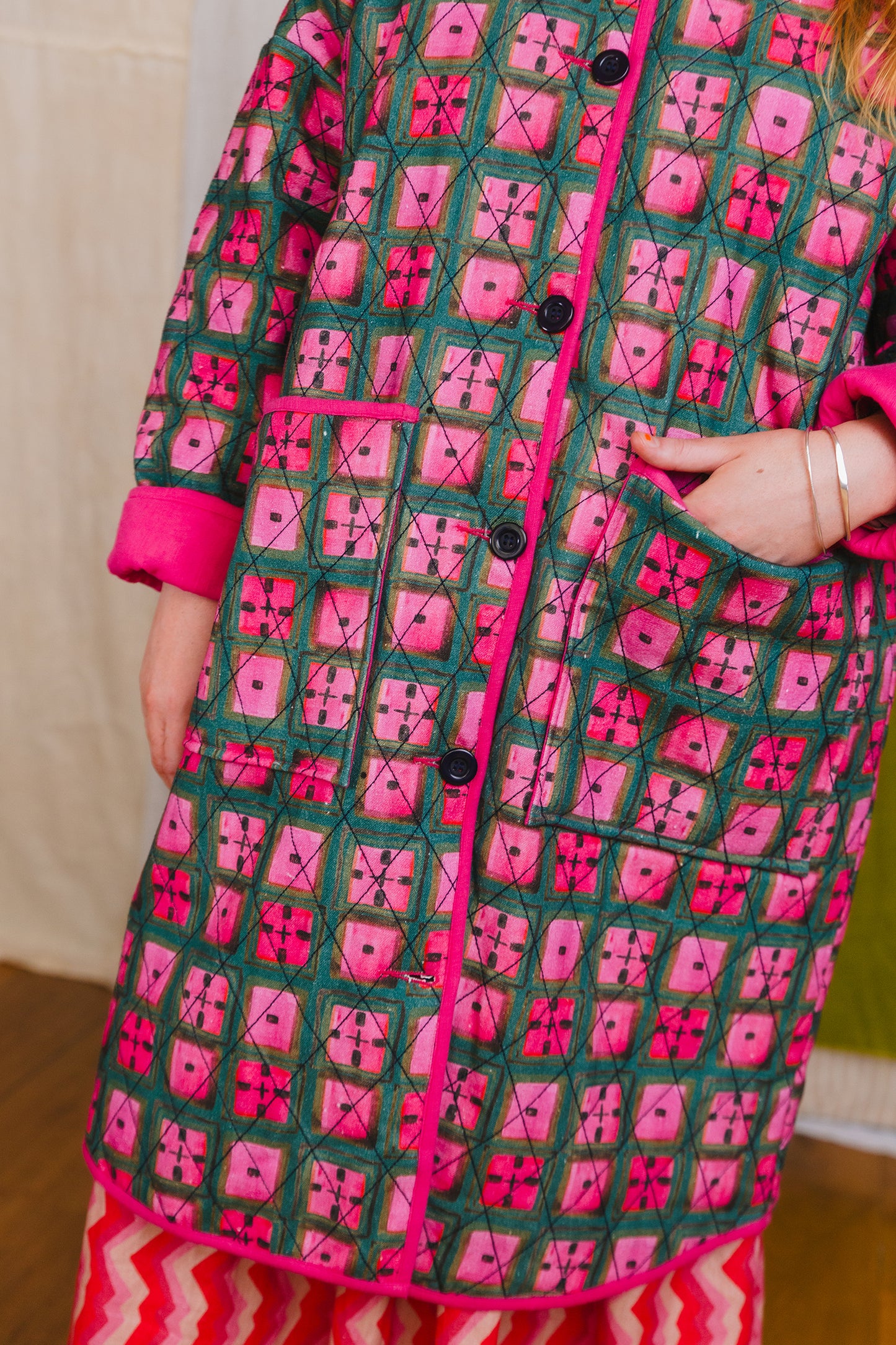 PRE-ORDER: Quilted Overcoat in 'Divine Forest'