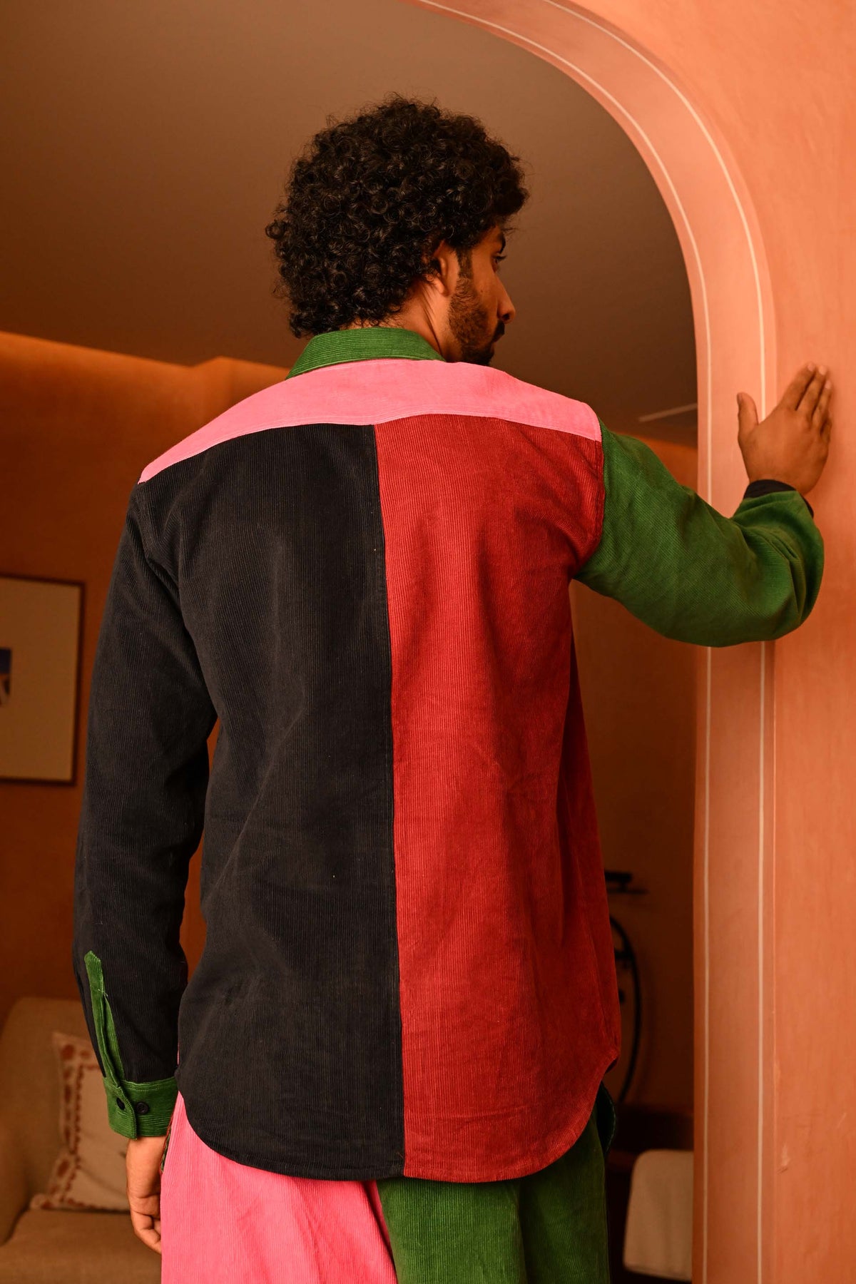 Unisex Patchwork Cord Shirt