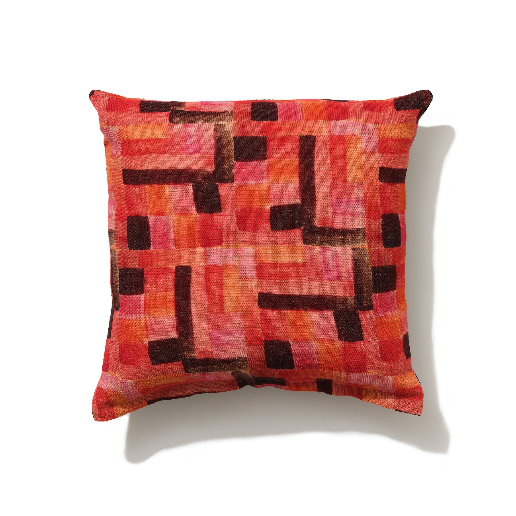 'Black Cabaret Stripe' and 'Patchwork Picnic' Linen Cushion