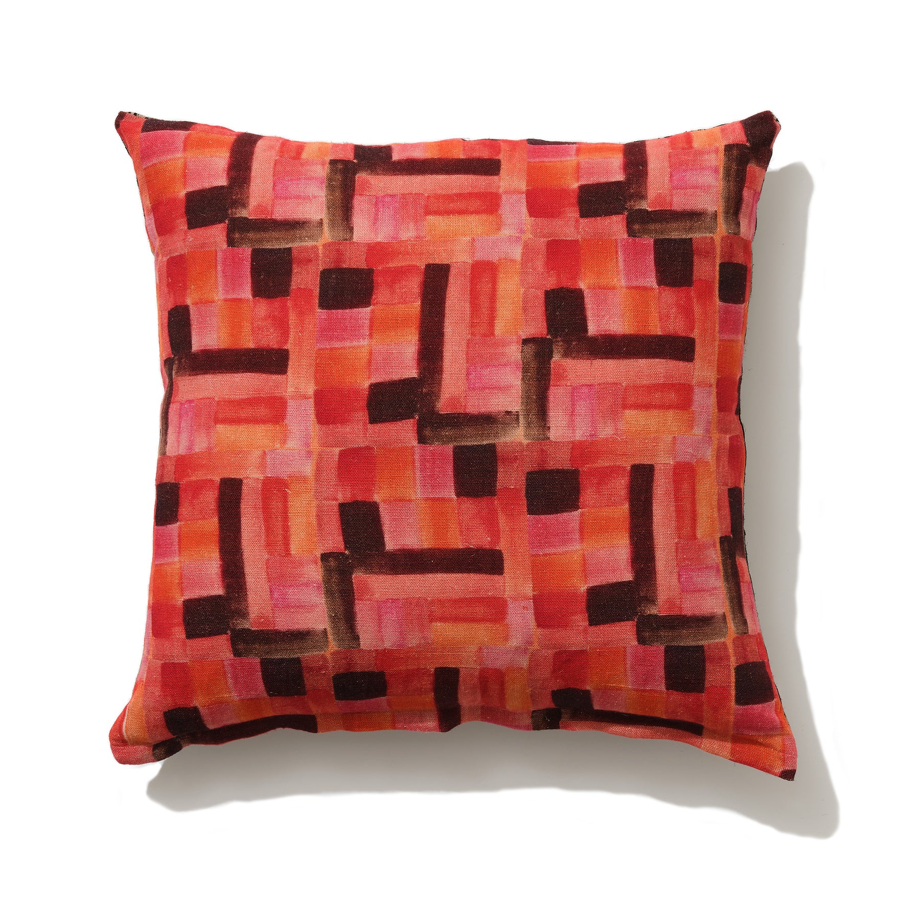 'Black Cabaret Stripe' and 'Patchwork Picnic' Linen Cushion
