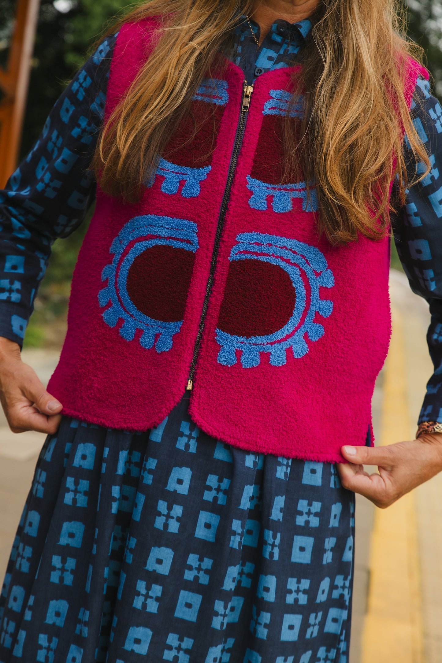Patty Waistcoat in 'Raspberry Sunset'