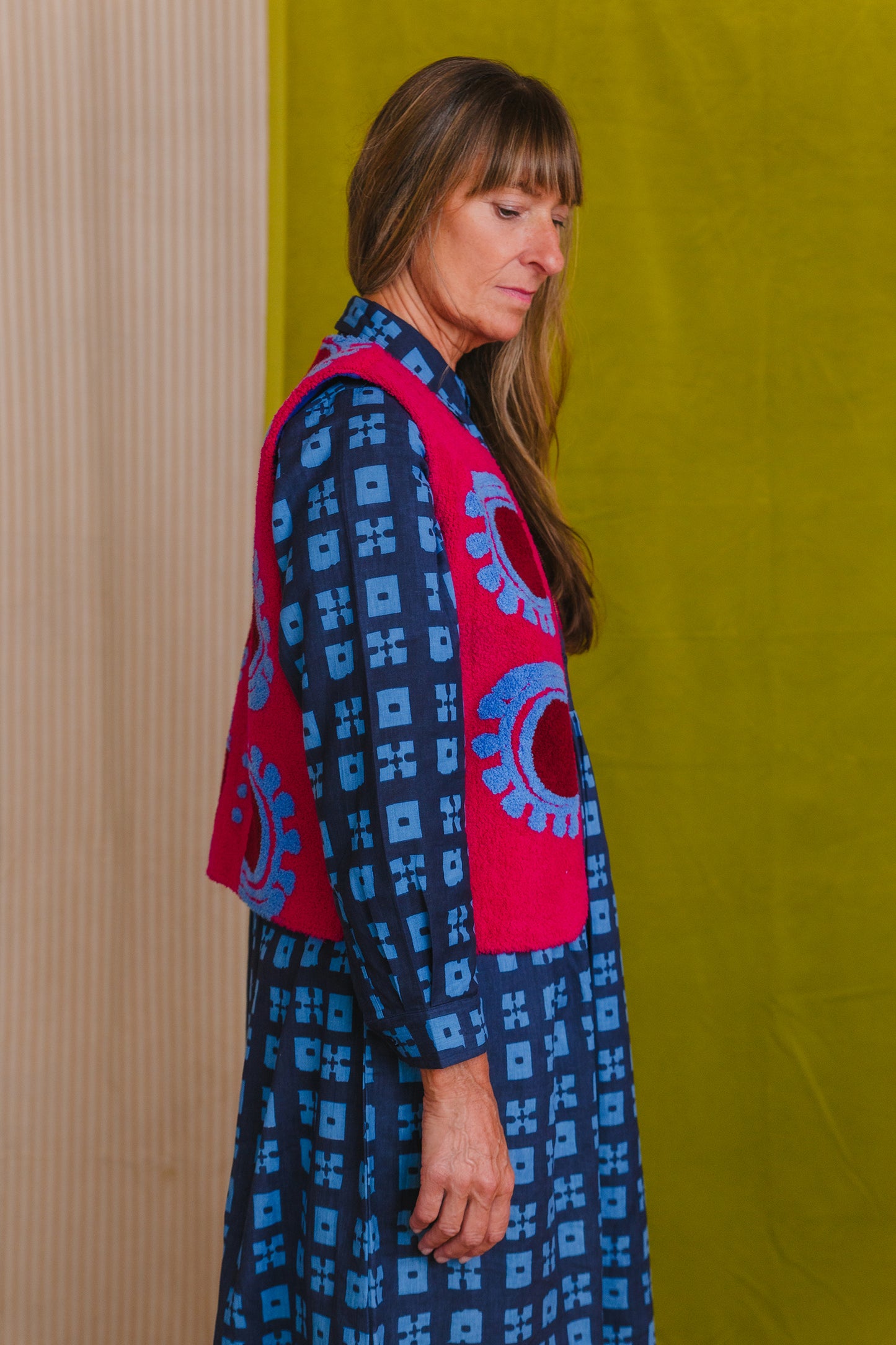 Jessie Dress in 'Indigo Chess Set'