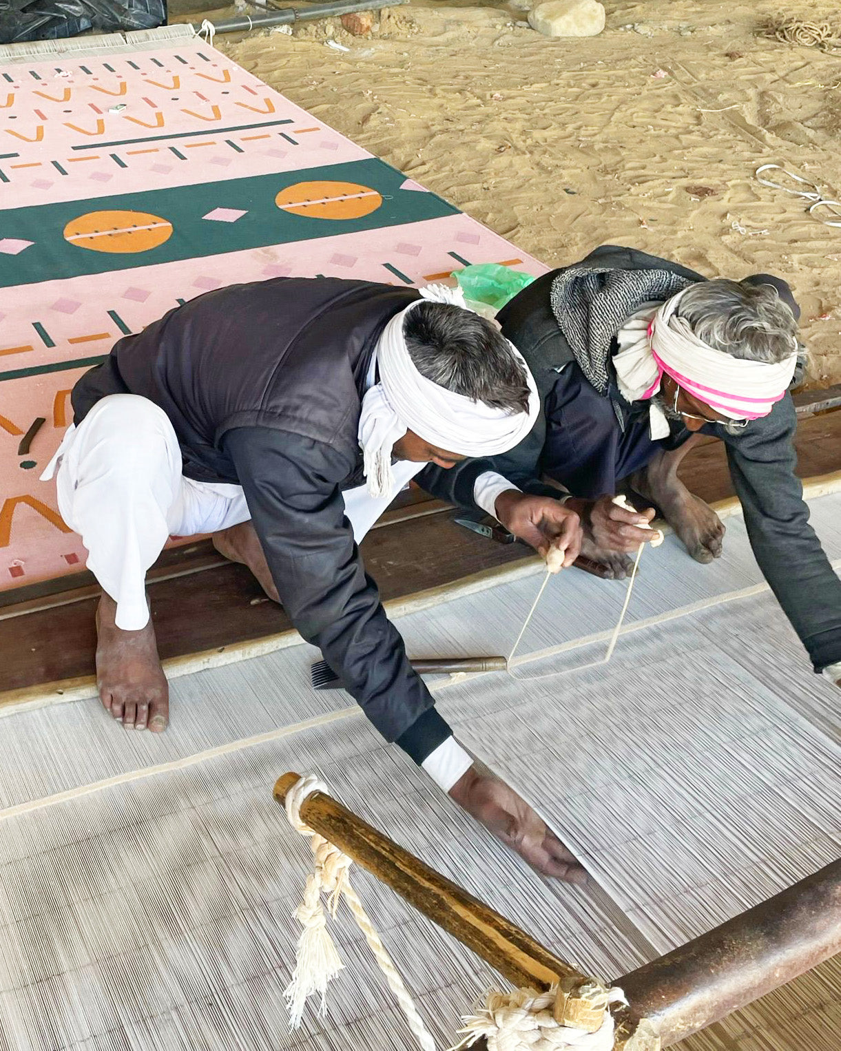 Medium Wool Rug in 'Hot Pink Bric a Brac'