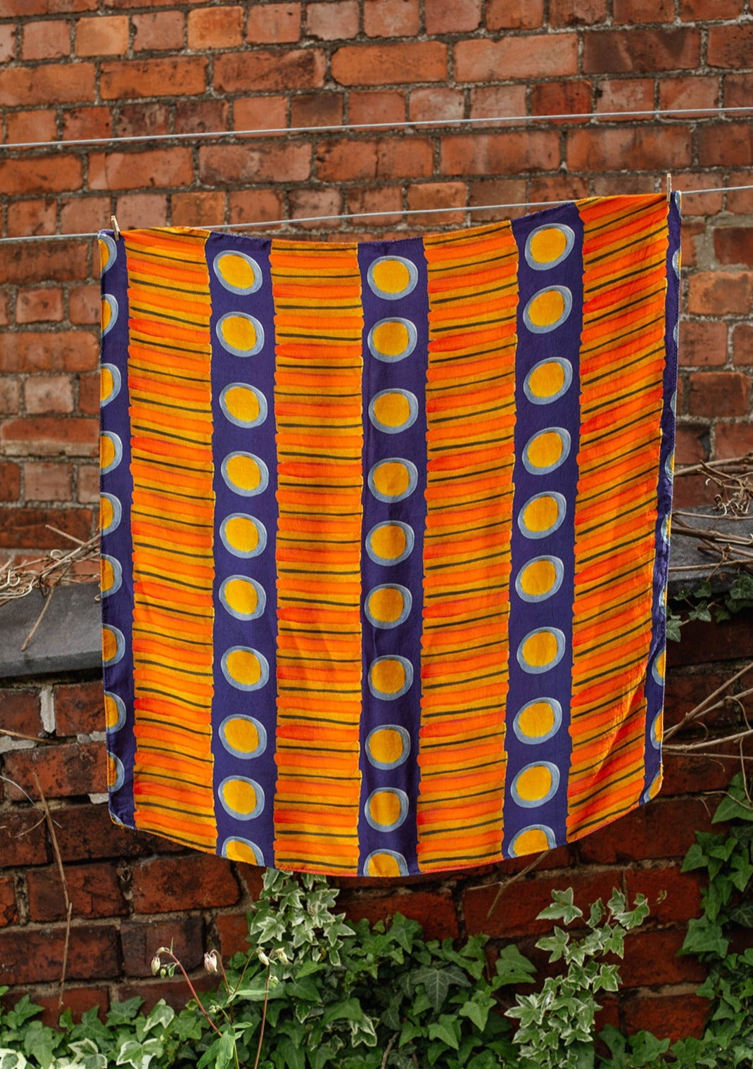 Silky Scarf in 'Oranges on Blue'