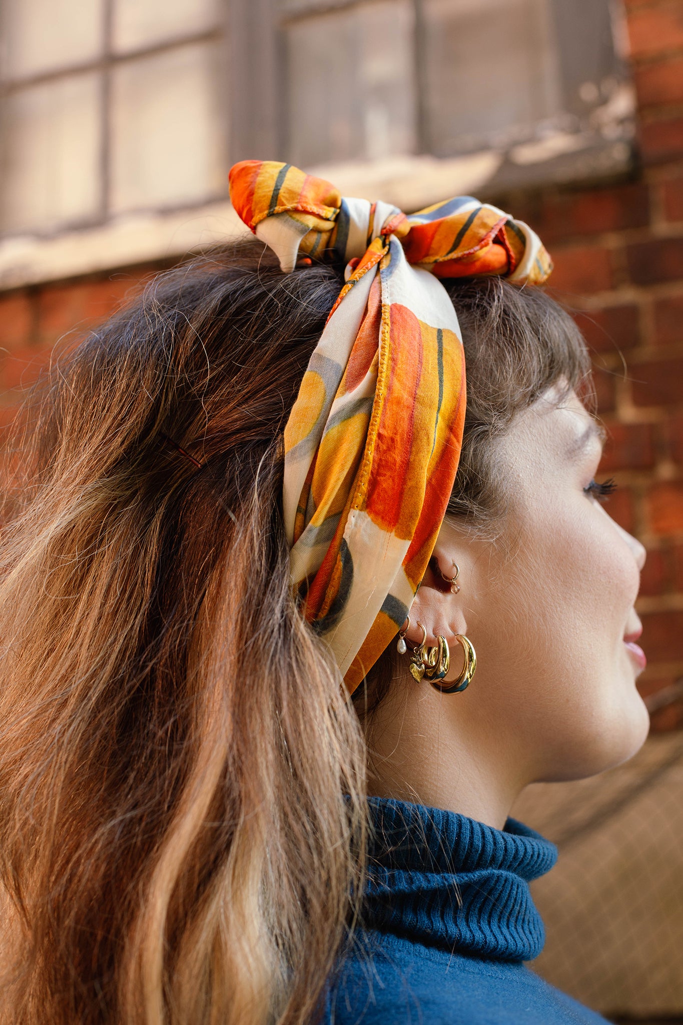 Silky Scarf in 'Oranges On White'