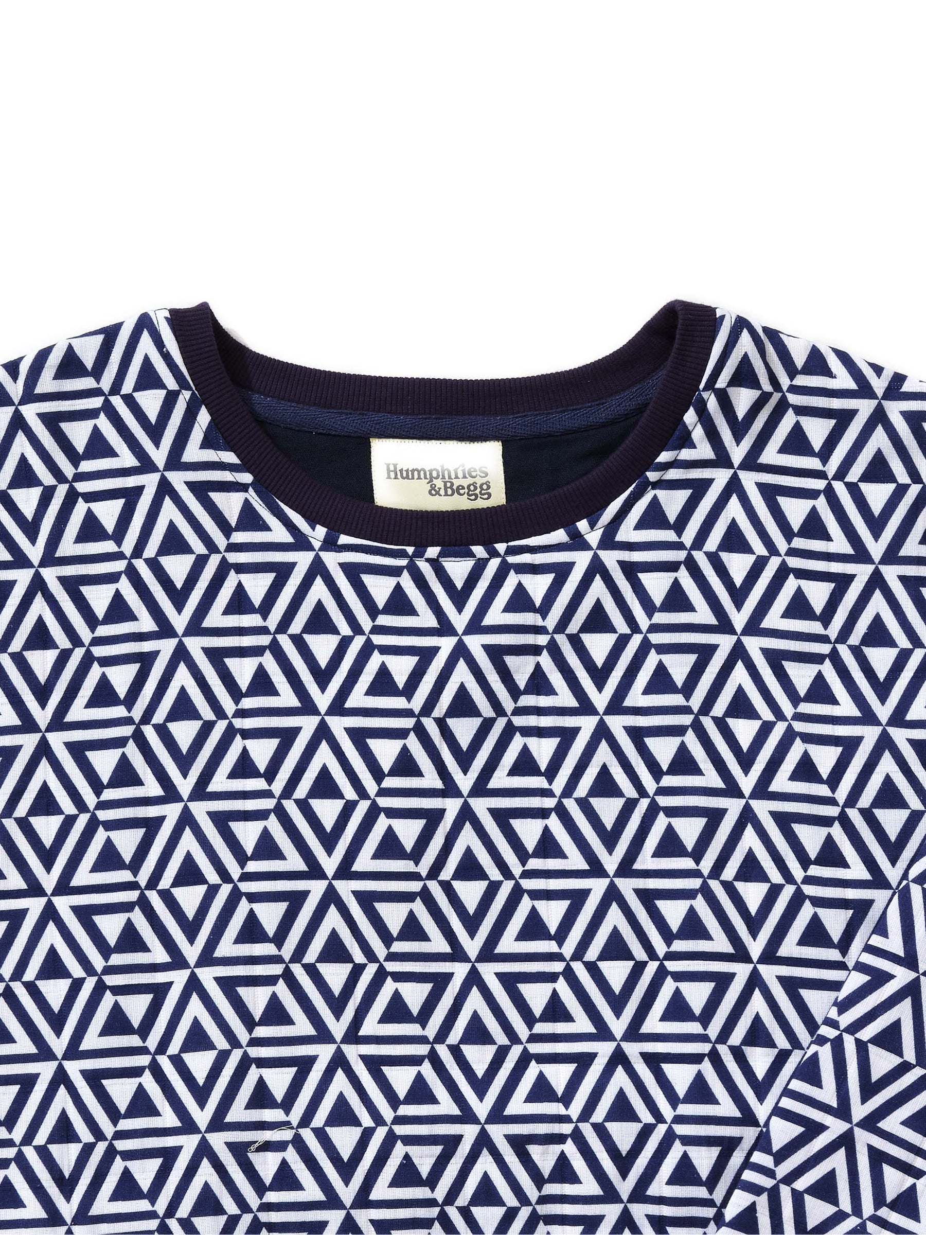 Quilted cotton Sweatshirt in 'Navy Honeycomb'