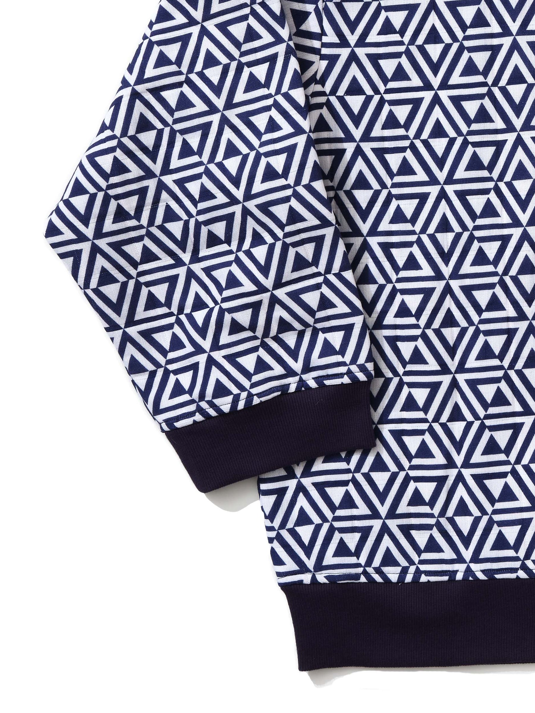 Quilted cotton Sweatshirt in 'Navy Honeycomb'