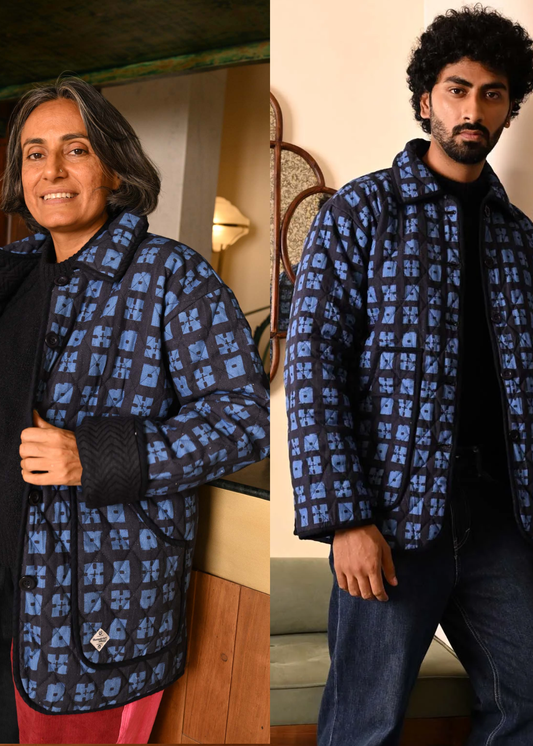 Day Jacket in 'Indigo Chess Set'