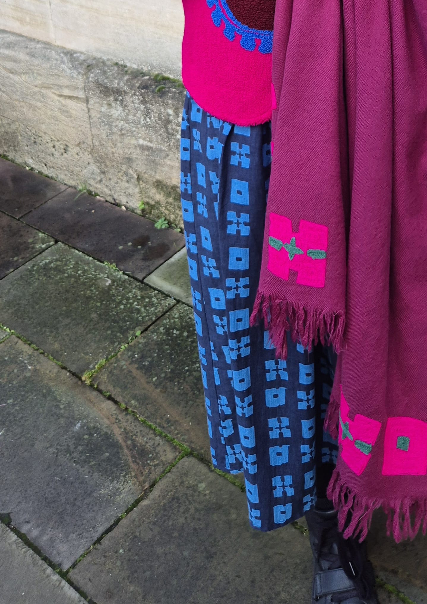 Wool Shawl in 'Burgundy Check' or 'Plum Check'