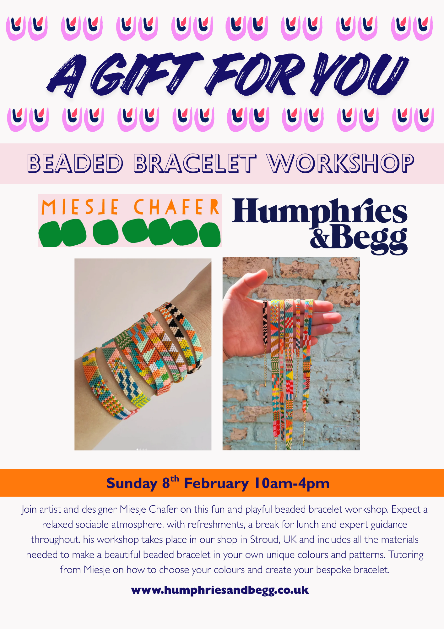 Beaded Bracelet workshop with Miesje Chafer