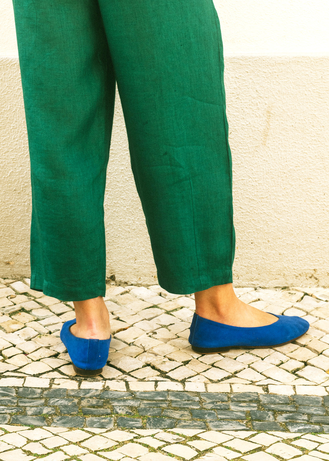Pre-Order: Yves Suede Blue Ballet Flat