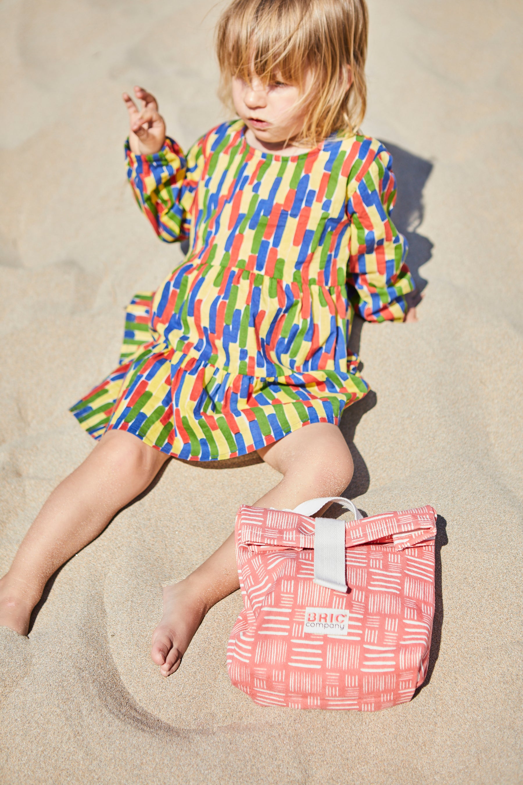 Kids Lunch bag in Rose Hash print Bric Collab-Humphries and Begg