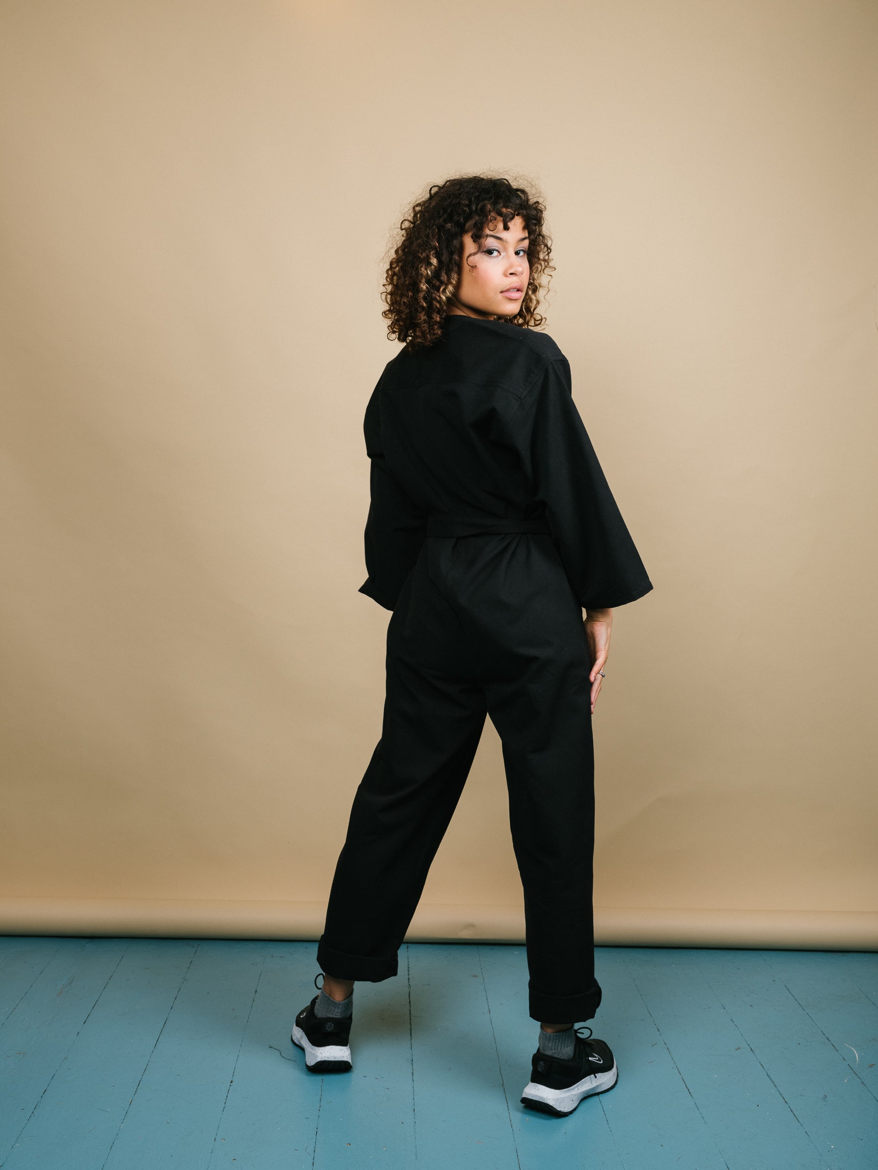 Playsuit in Black Recycled cotton-Humphries and Begg