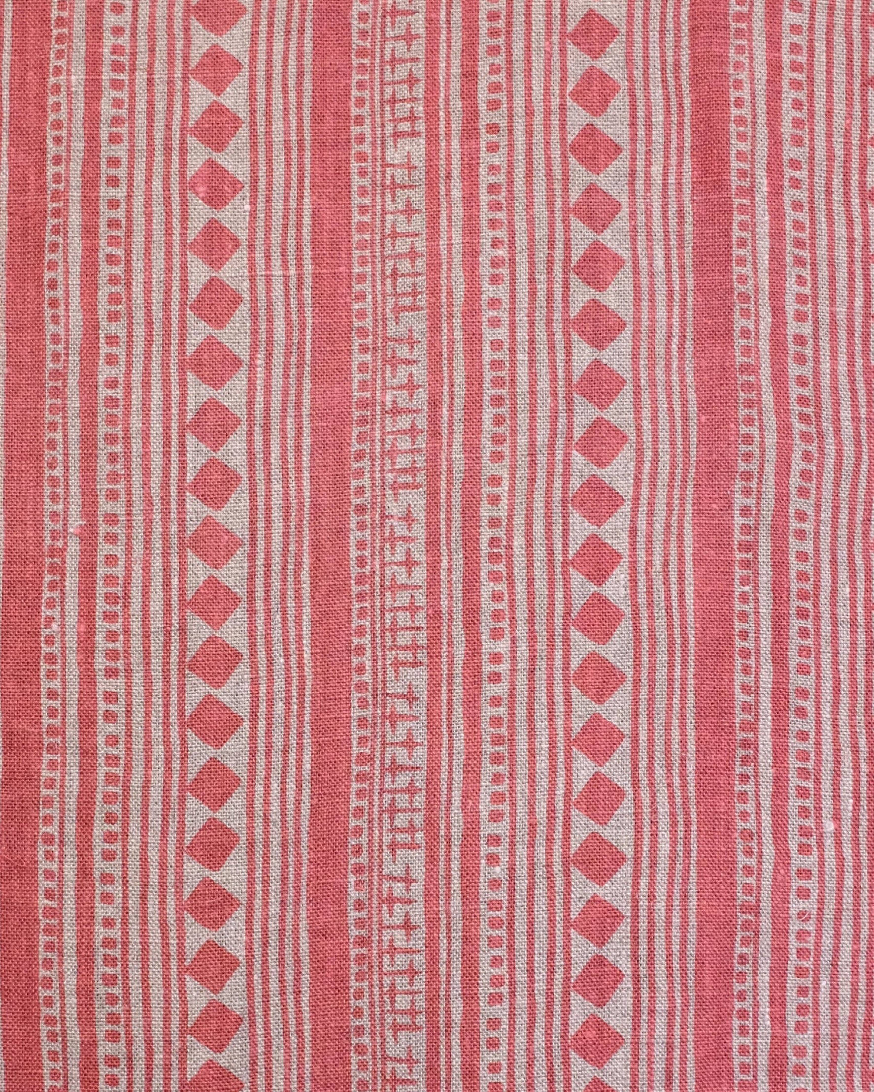 Fabric - Linen - Cabaret Stripe in Rose £32 p/m-Humphries and Begg