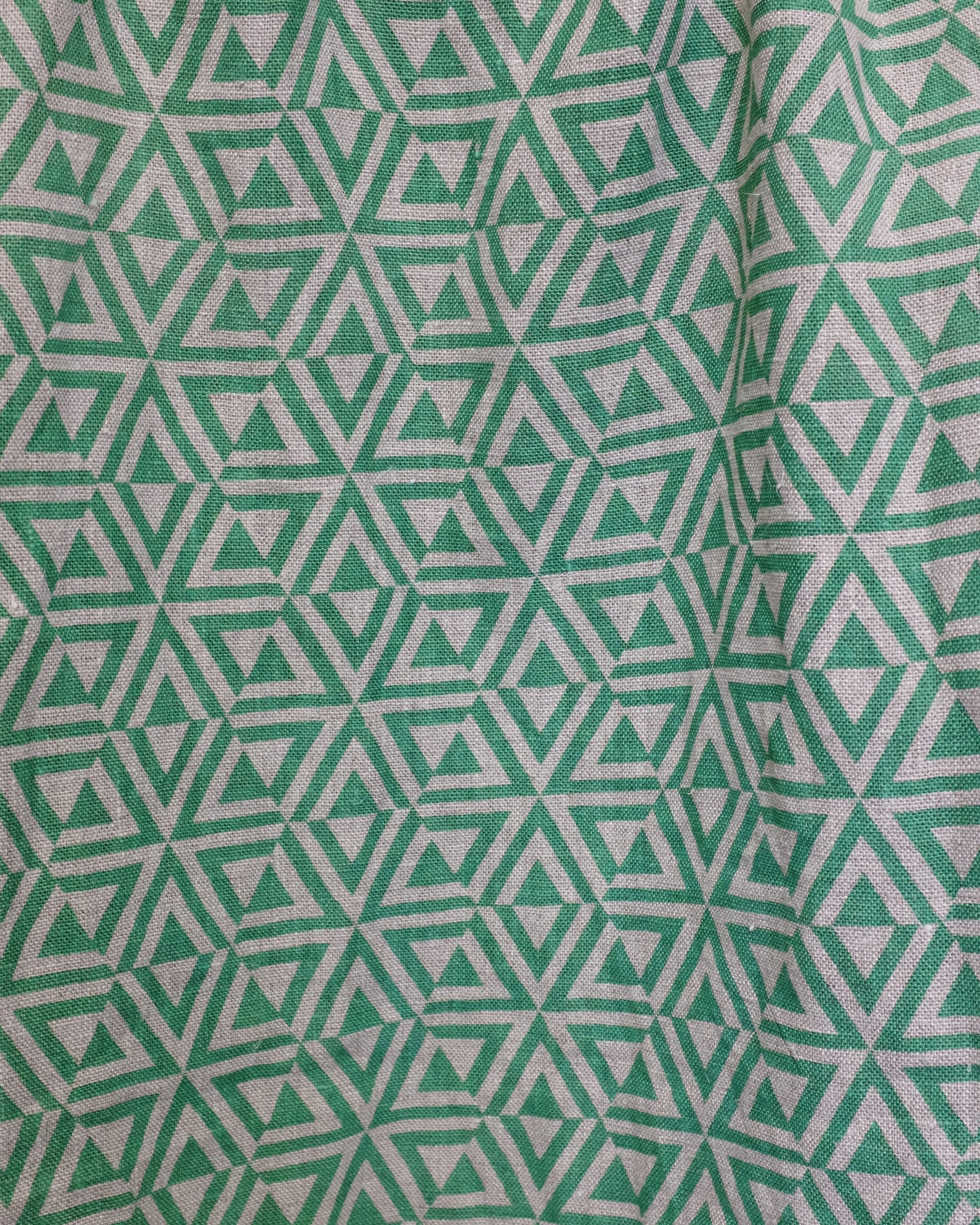 Fabric - Linen - Honeycomb in Emerald £32 p/m-Humphries and Begg