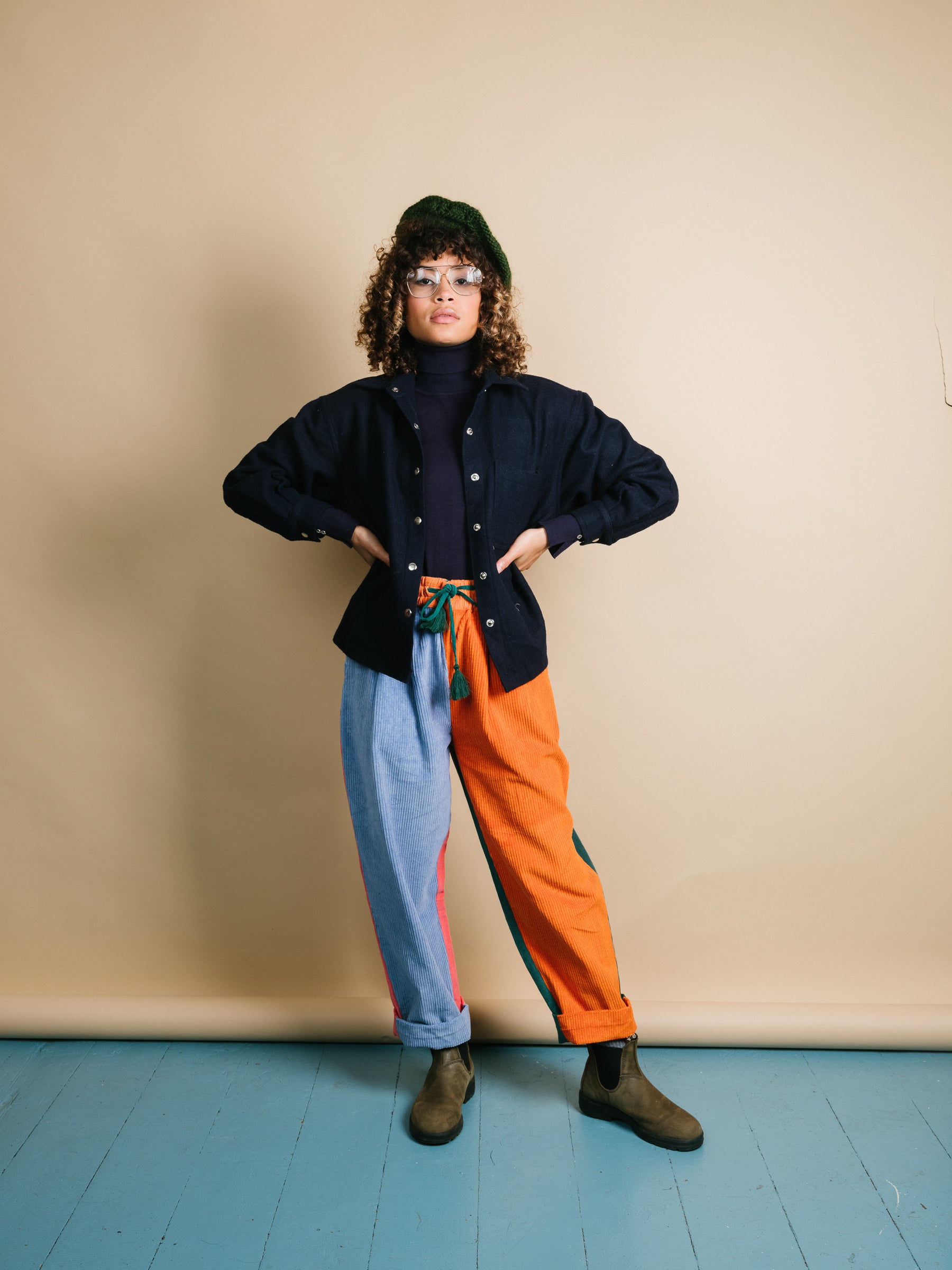 Unisex Embroidered Jacket in 'Navy'