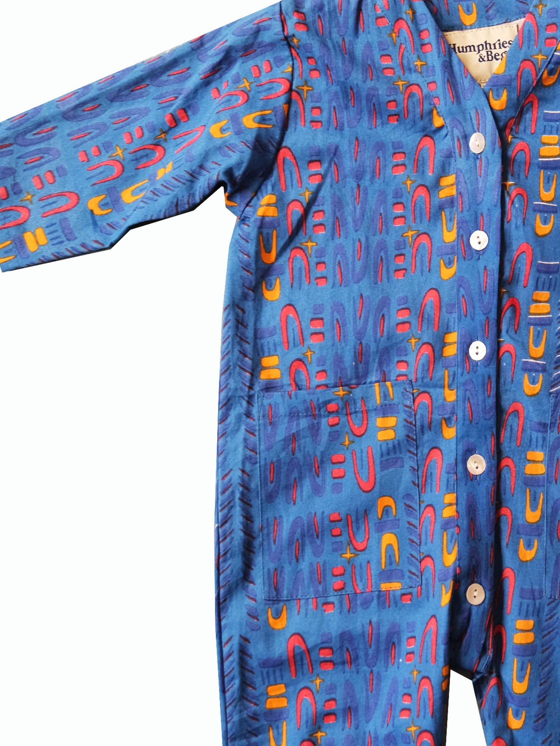 Kids Playsuit in 'Blue Skydive' 0-6yrs