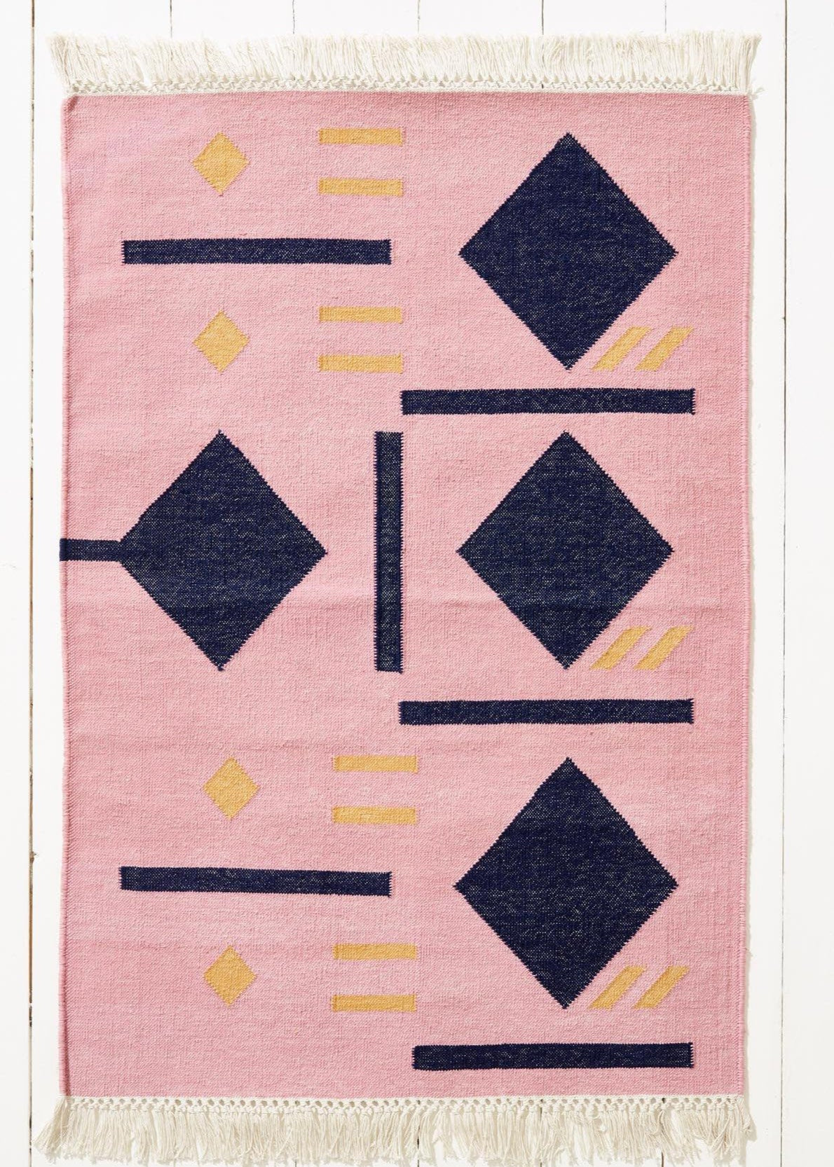 Diamond Rug - Handwoven cotton dhurrie-Humphries and Begg