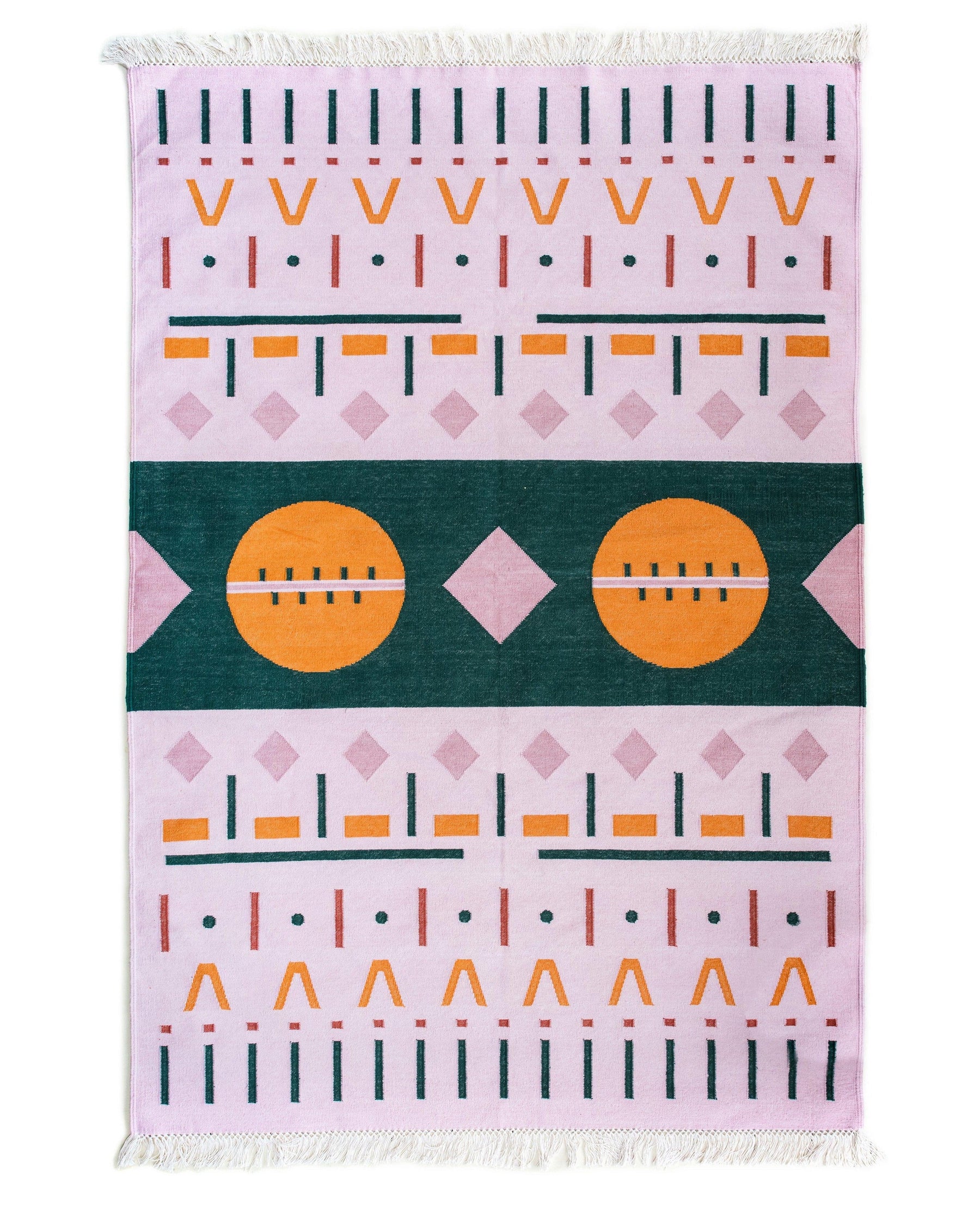 Sunrise Rug - Handwoven cotton dhurrie-Humphries and Begg