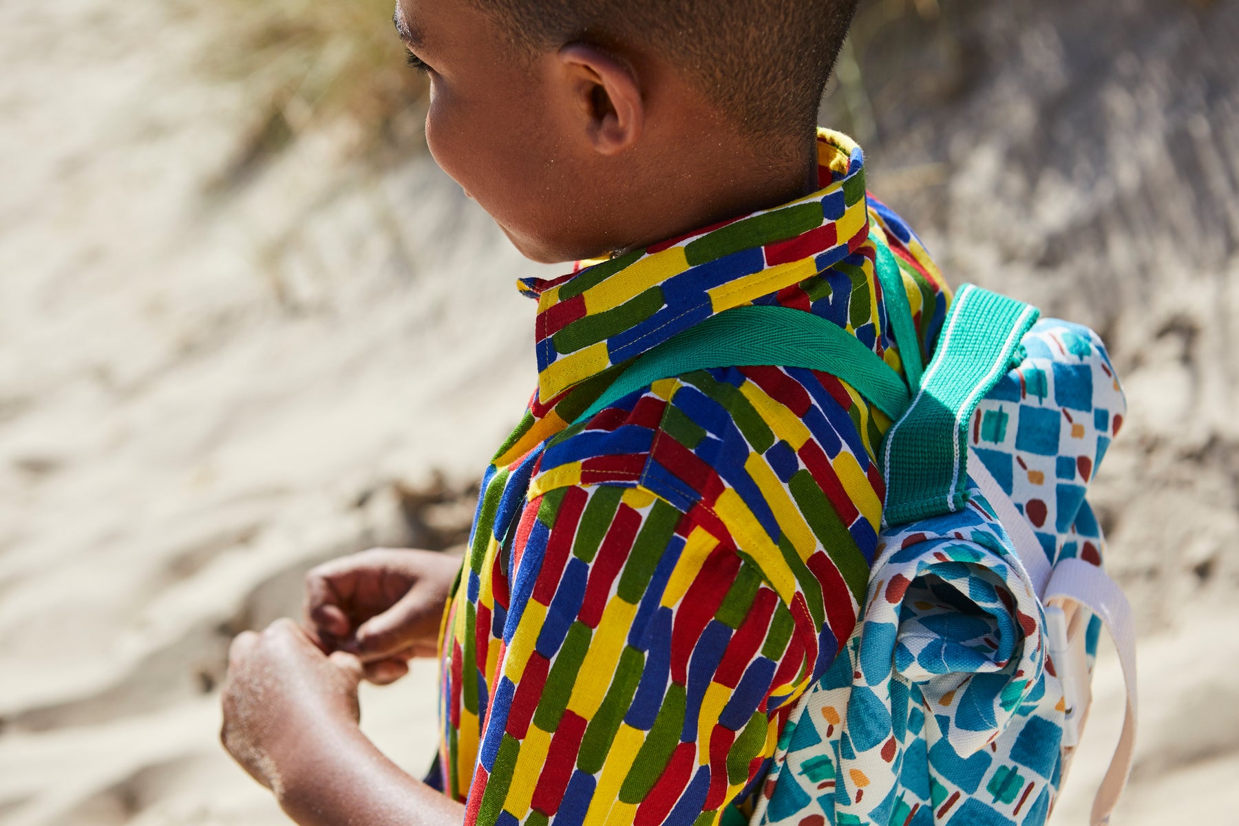 Kids Backpack Checkers and Deckers print Bric Collab-Humphries and Begg
