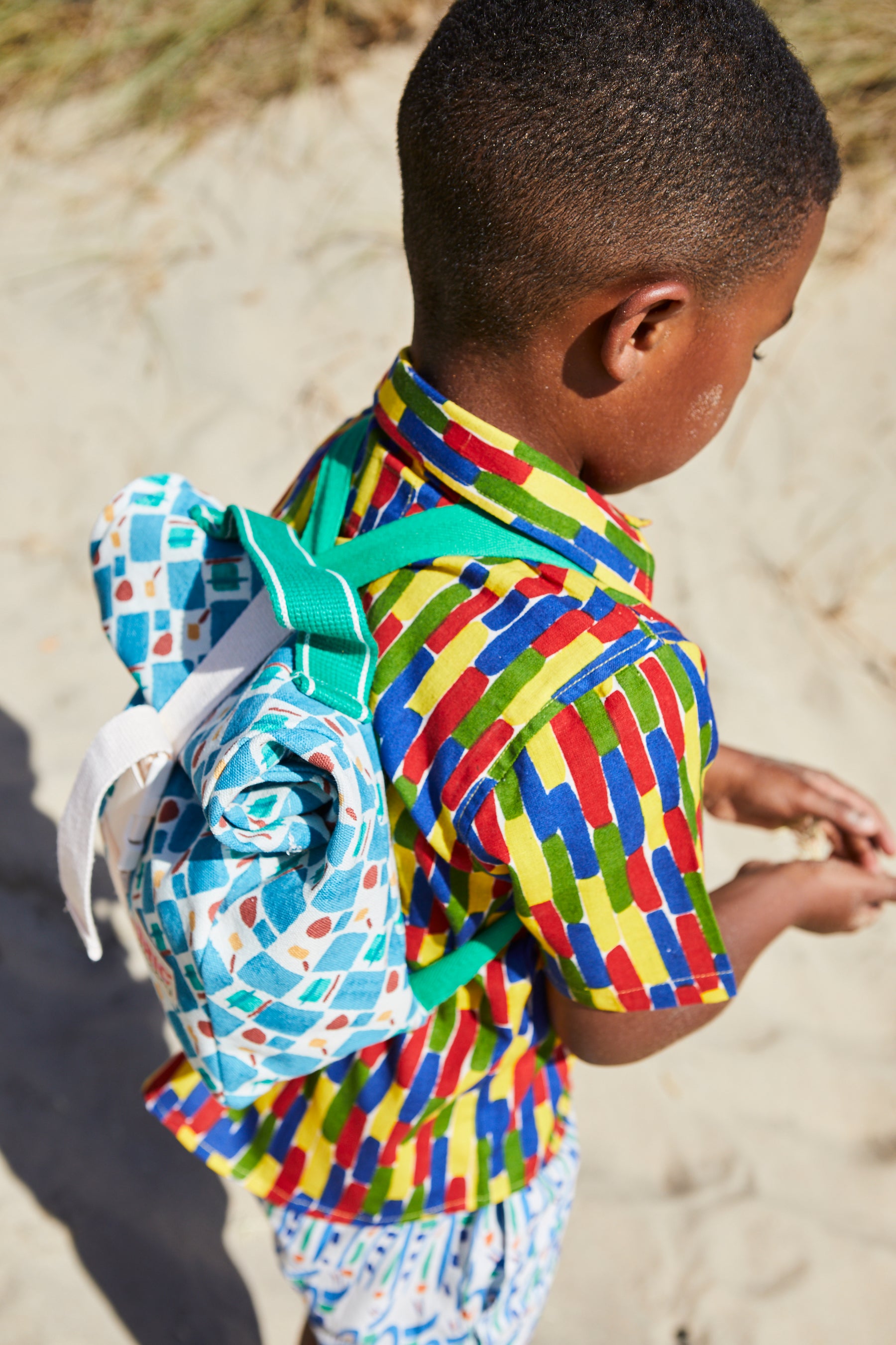 Kids Backpack Checkers and Deckers print Bric Collab-Humphries and Begg
