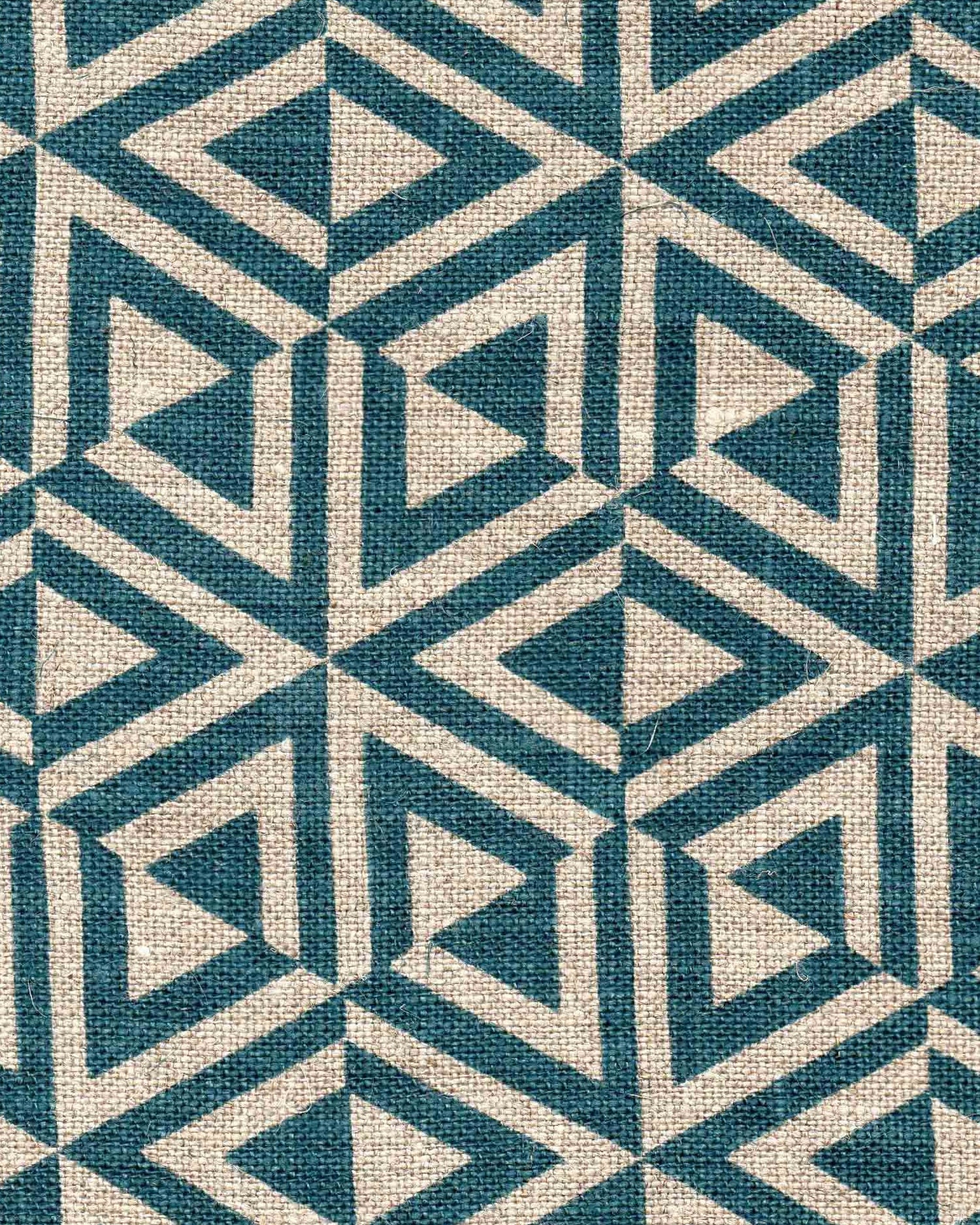 Fabric - Linen - Honeycomb in Teal £32 p/m-Humphries and Begg