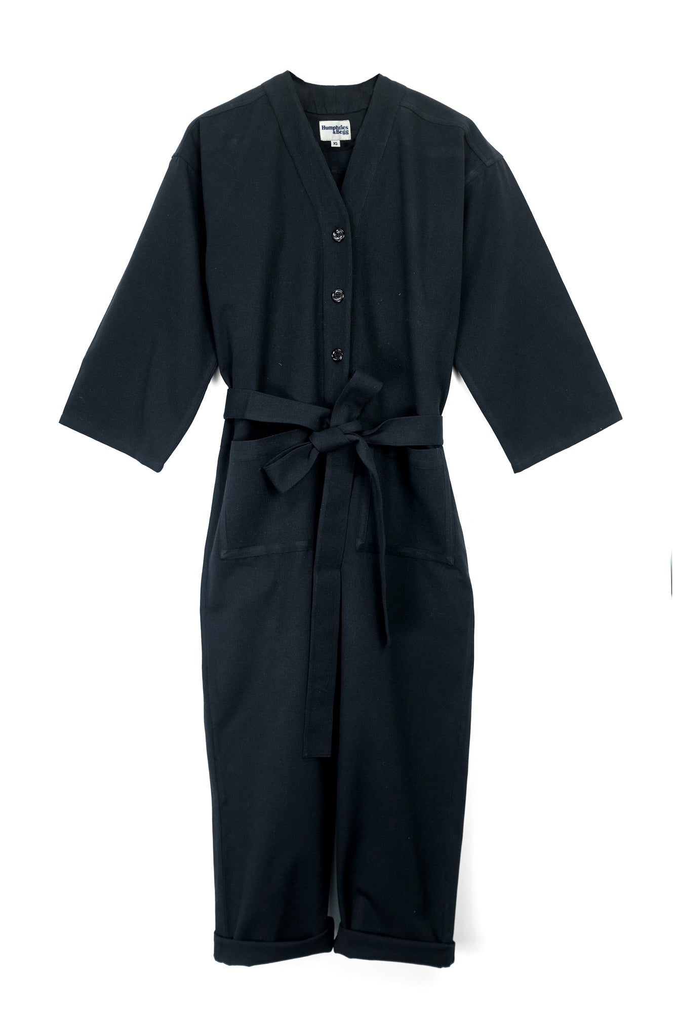 Playsuit in Black Recycled cotton-Humphries and Begg