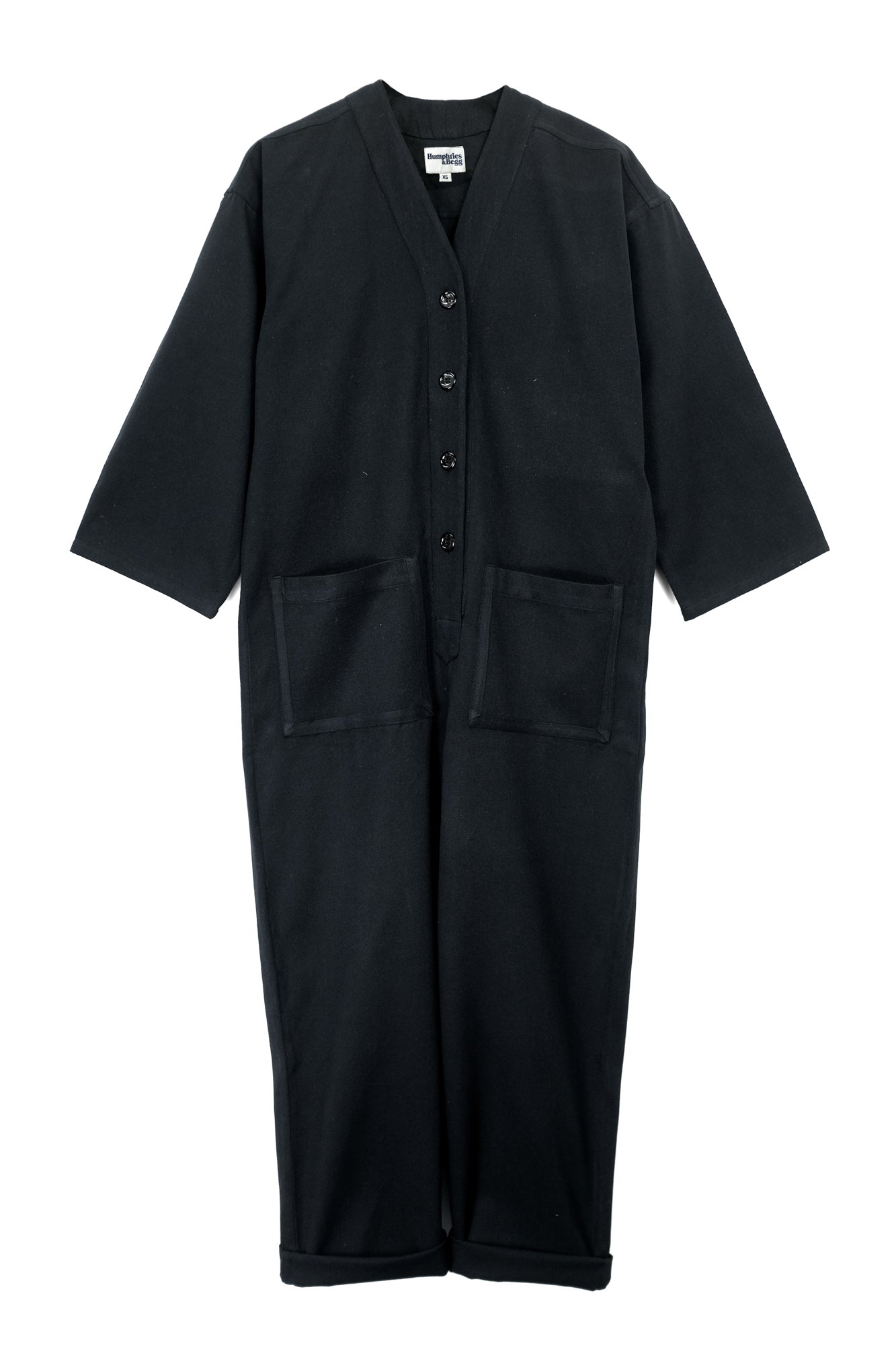 Playsuit in Black Recycled cotton-Humphries and Begg