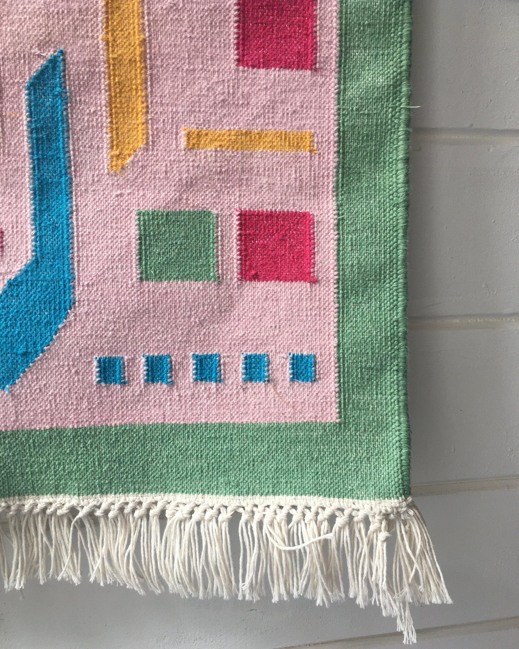 Punch Rug Runner - Handwoven cotton dhurrie-Humphries and Begg