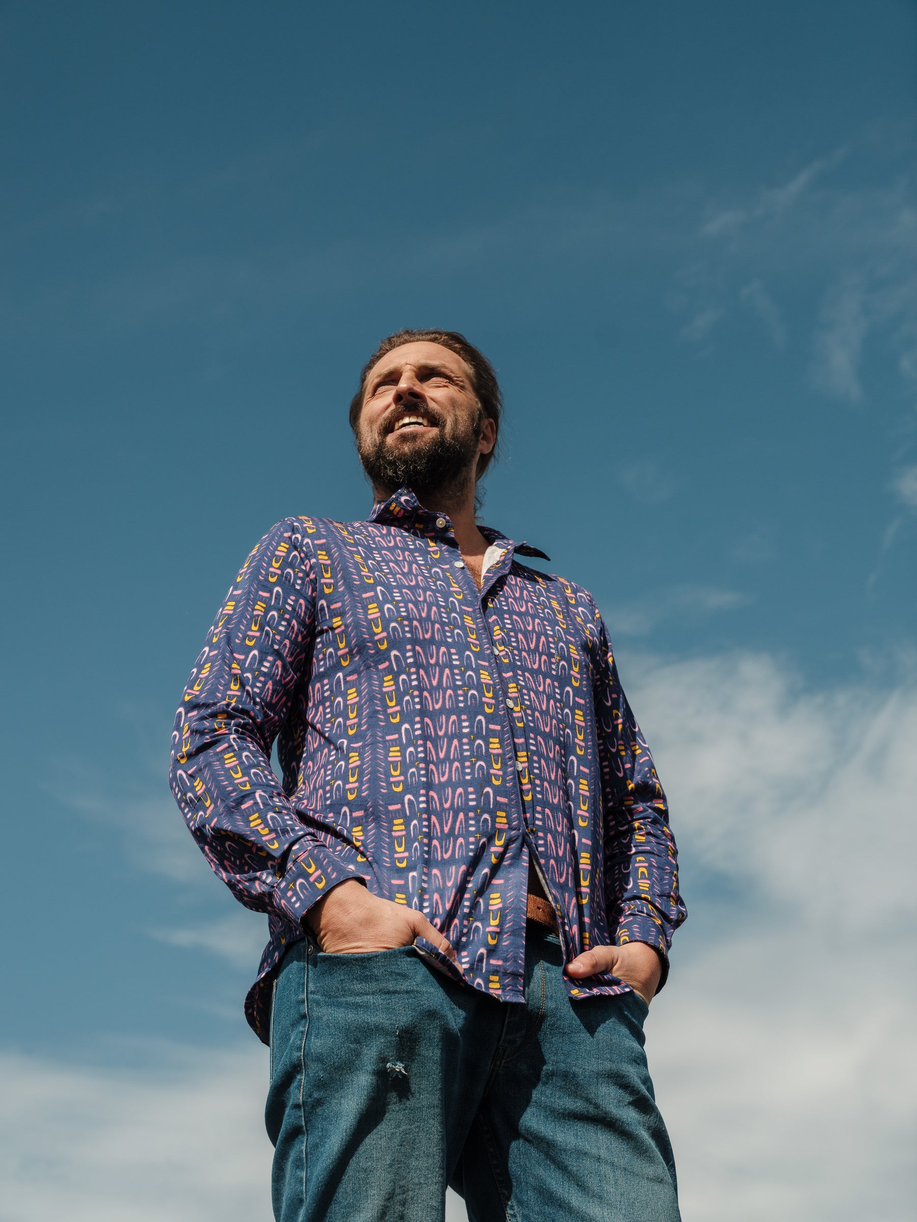 Men's shirt in 'Navy Skydive'