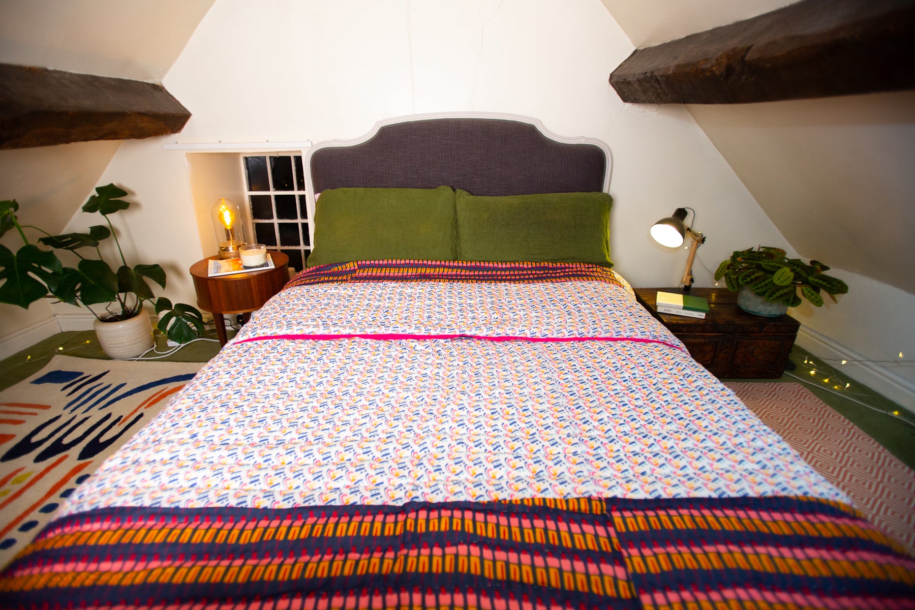 Bed Quilt in 'Midnight Soldier' & 'Train Jam'