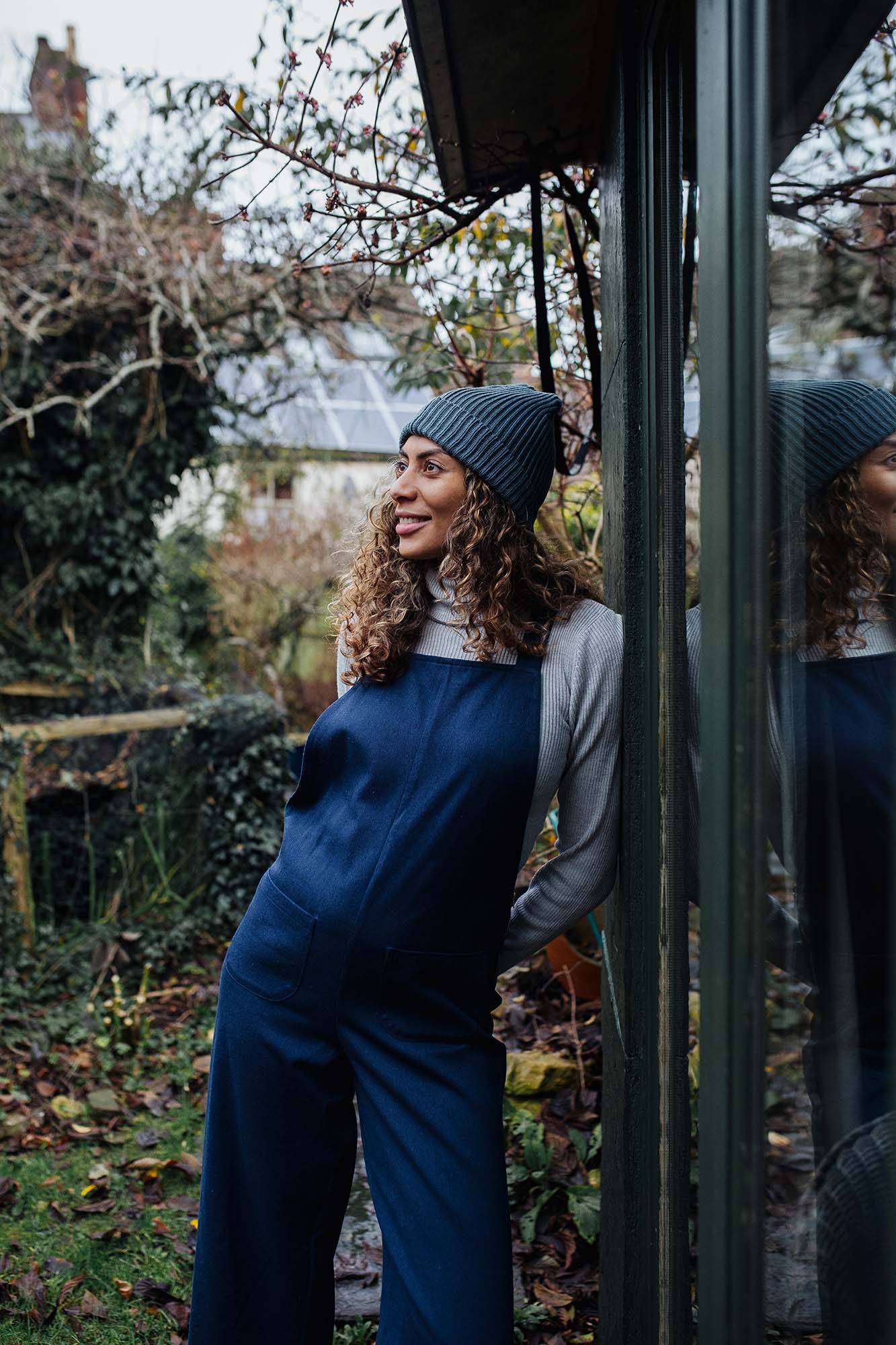 Rosie Dungarees In Navy Cotton Twill