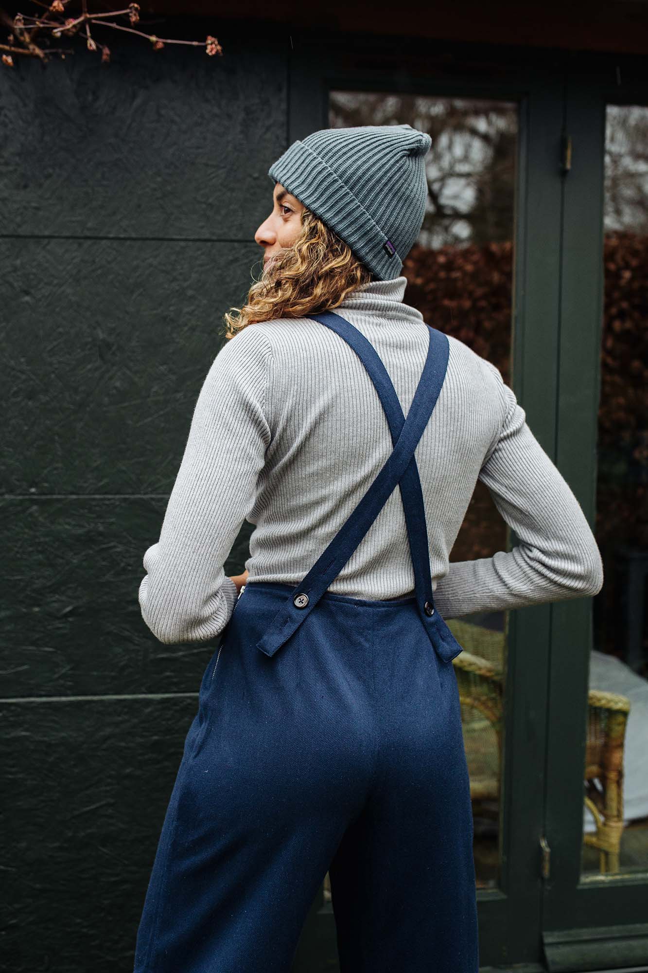 Rosie Dungarees In Navy Cotton Twill