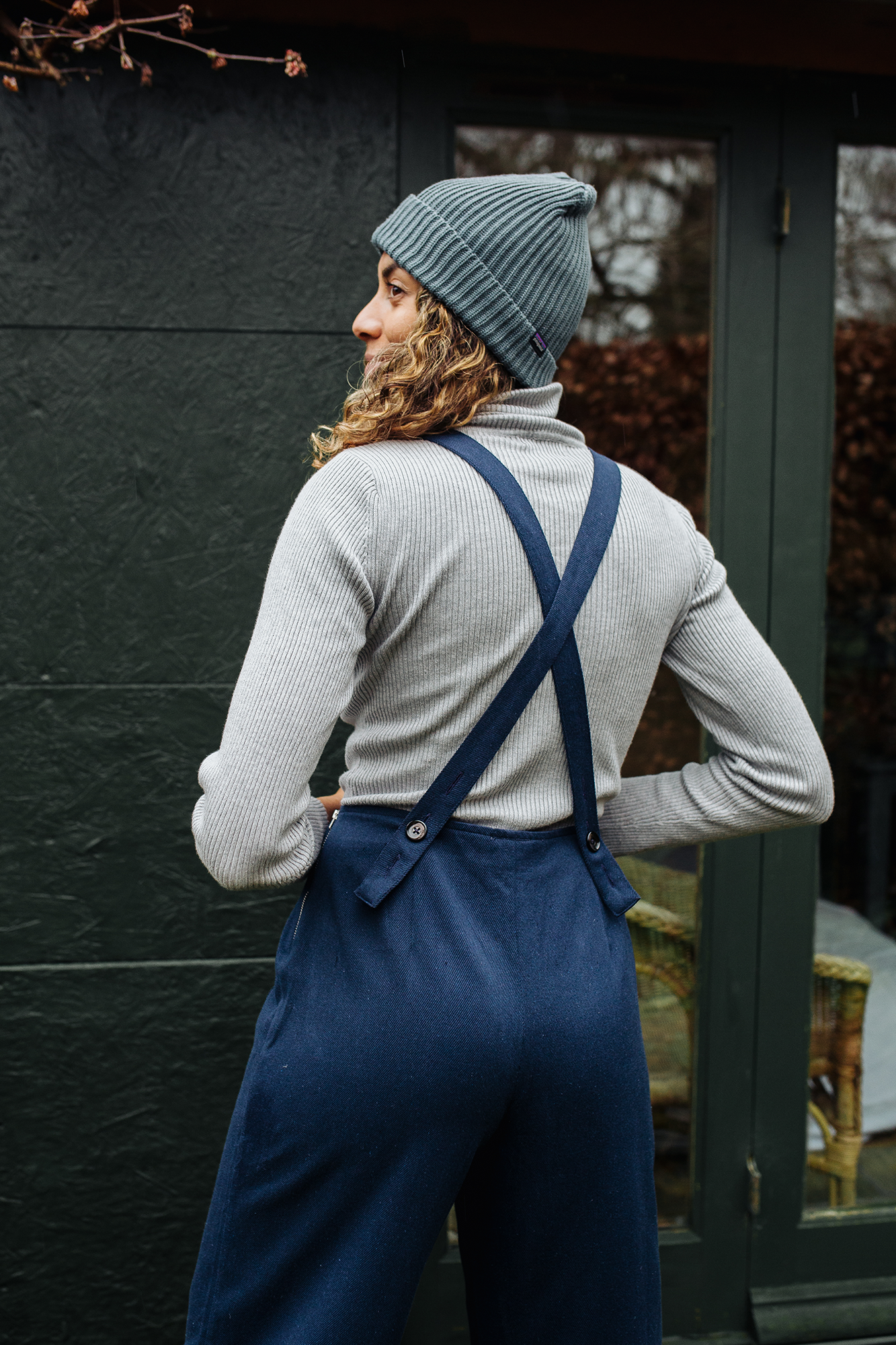 Rosie Dungarees In Navy Cotton Twill