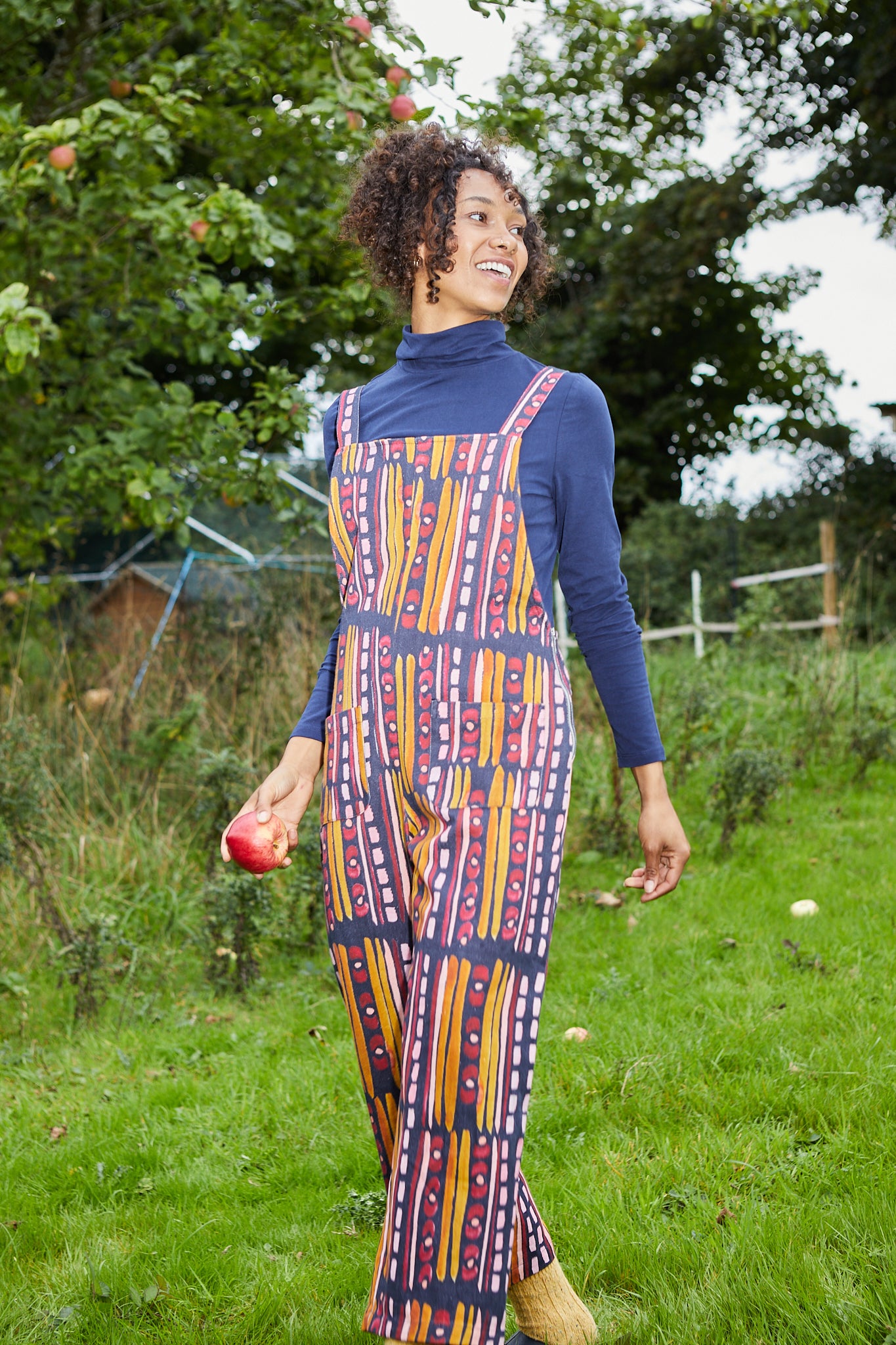 Rosie Dungarees in 'Navy Poppy'