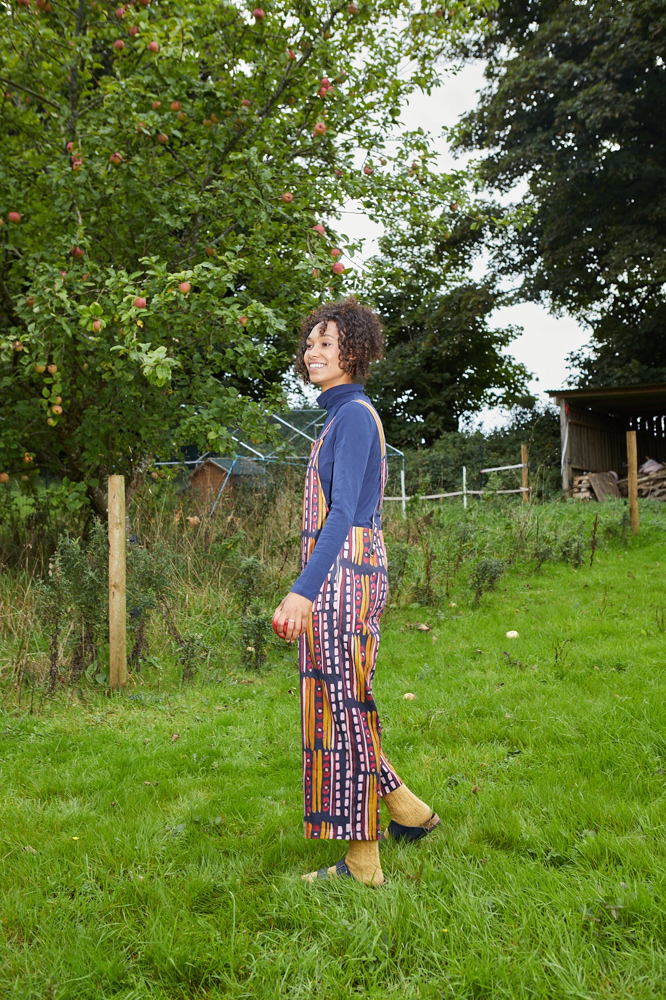 Rosie Dungarees in 'Navy Poppy'