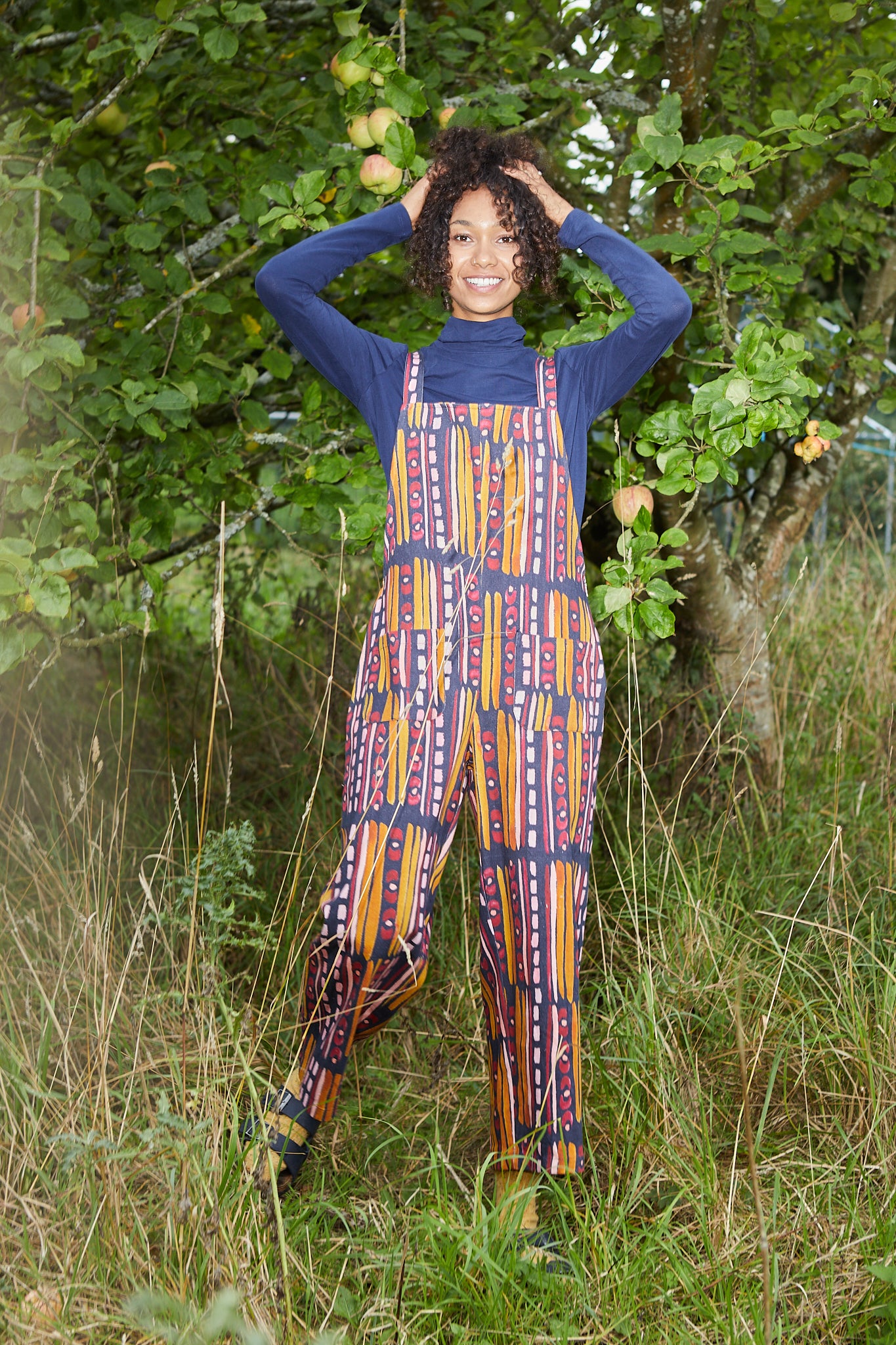 Rosie Dungarees in 'Navy Poppy'