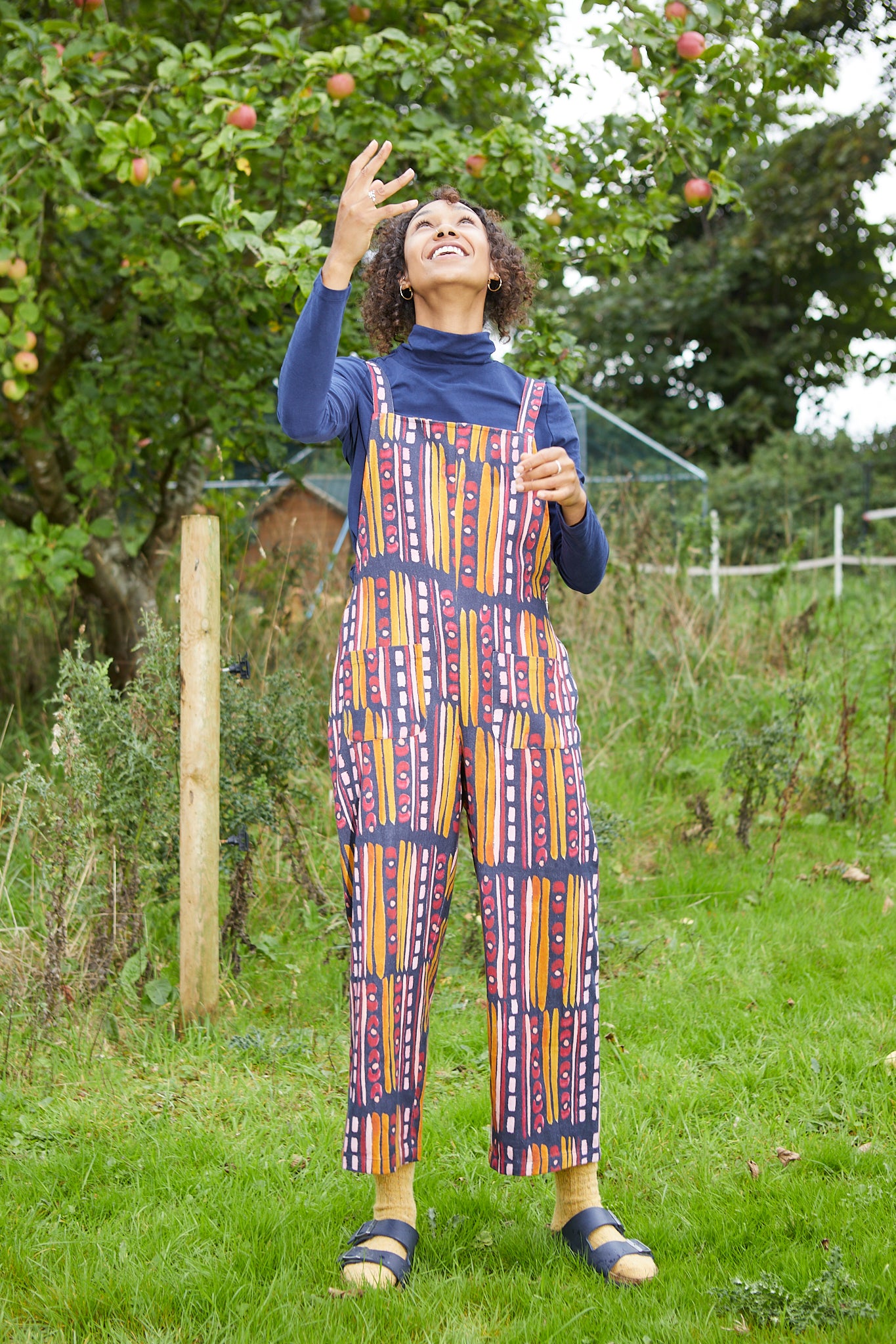 Rosie Dungarees in 'Navy Poppy'