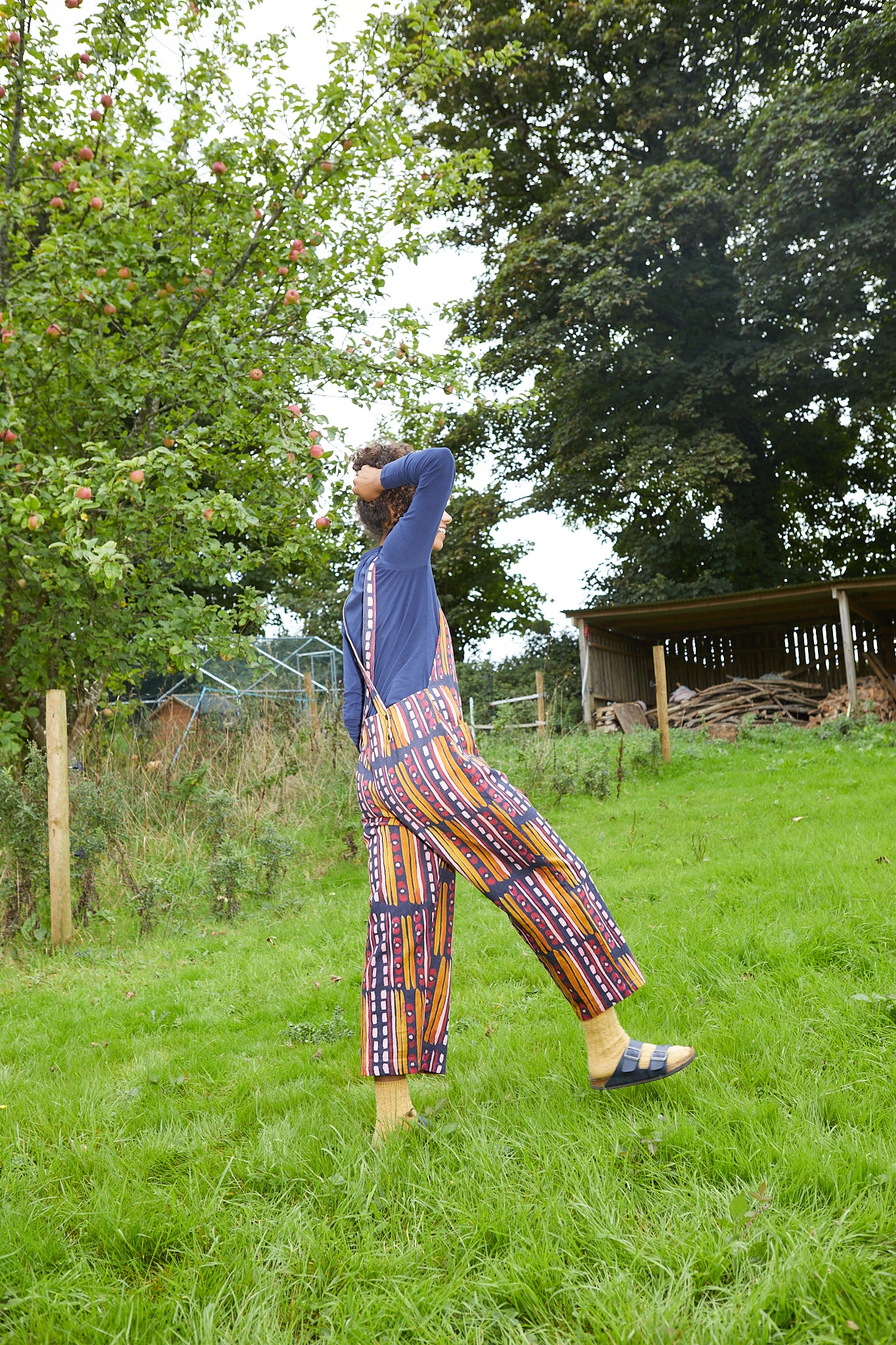 Rosie Dungarees in 'Navy Poppy'