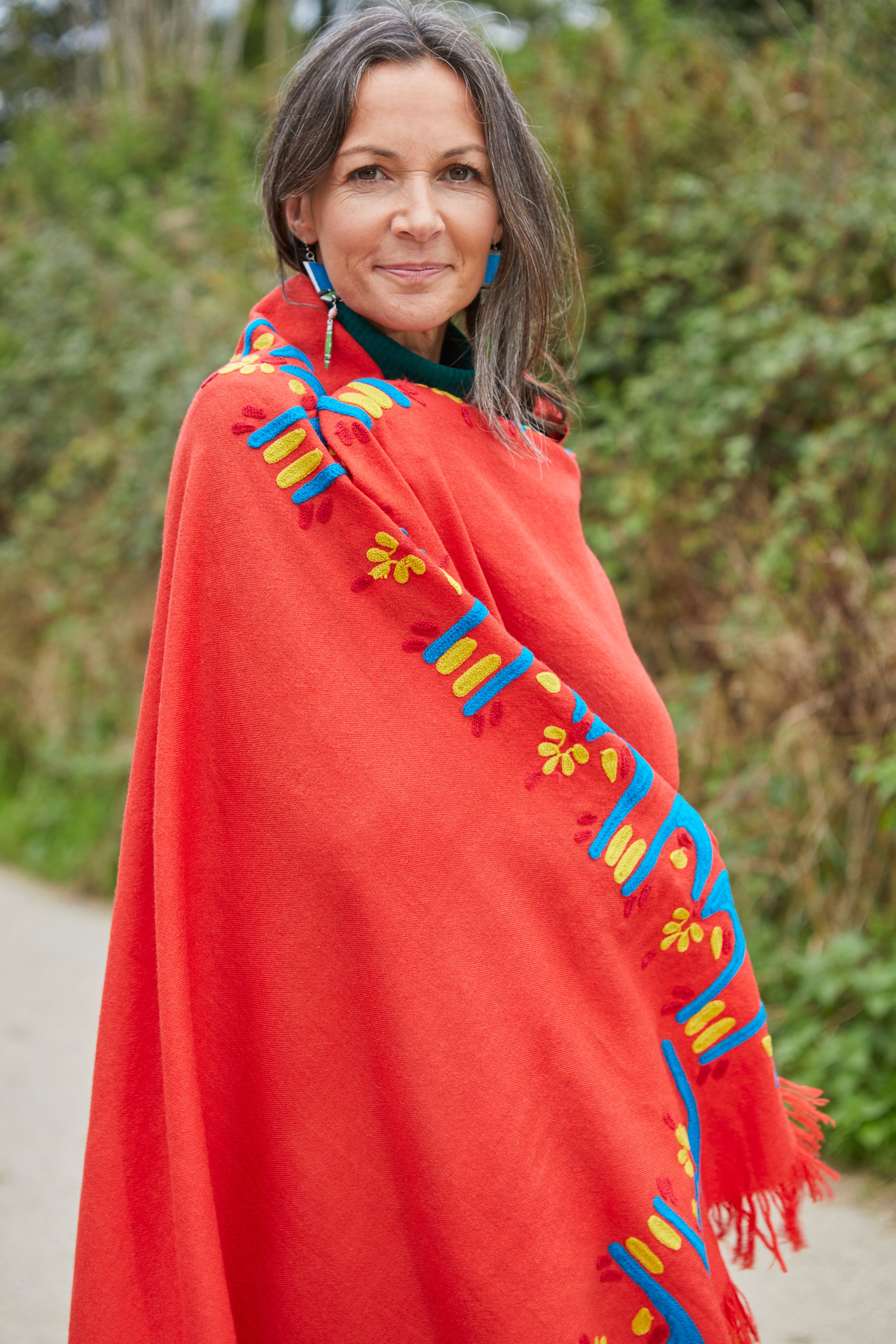 Red Crown Full Wool Shawl