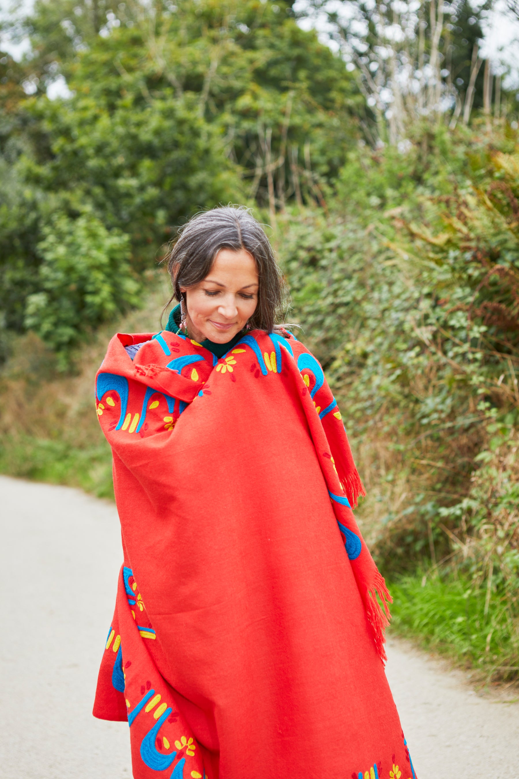 Red Crown Full Wool Shawl